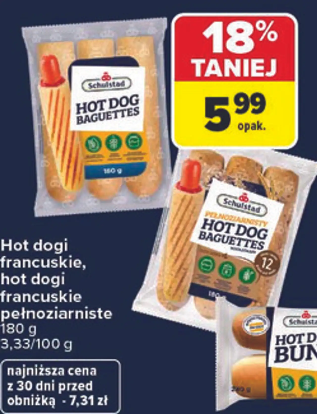 Hot dogi francuskie, hot dogi francuskie pełnoziarniste