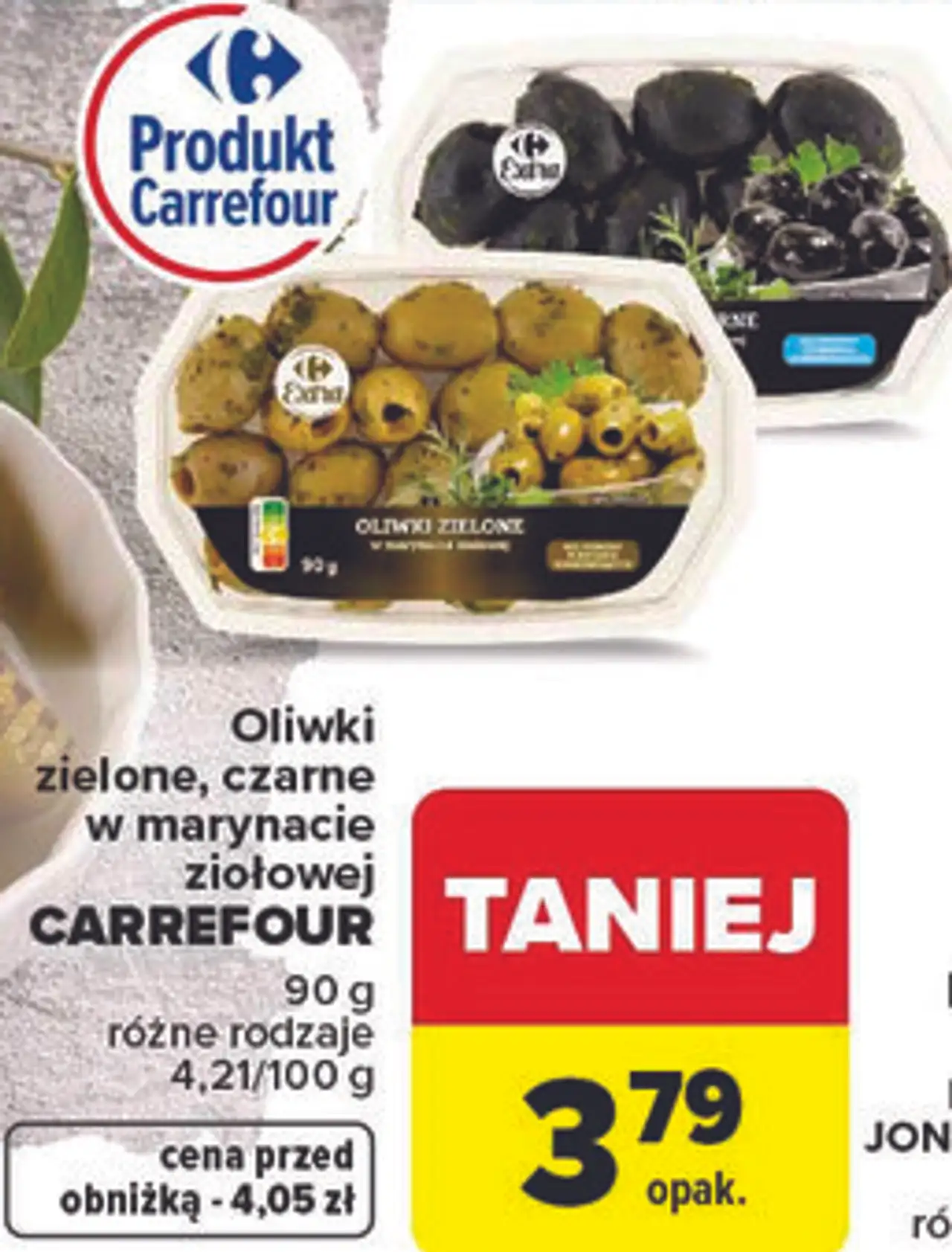 Oliwki zielone, czarne w marynacie ziołowej CARREFOUR