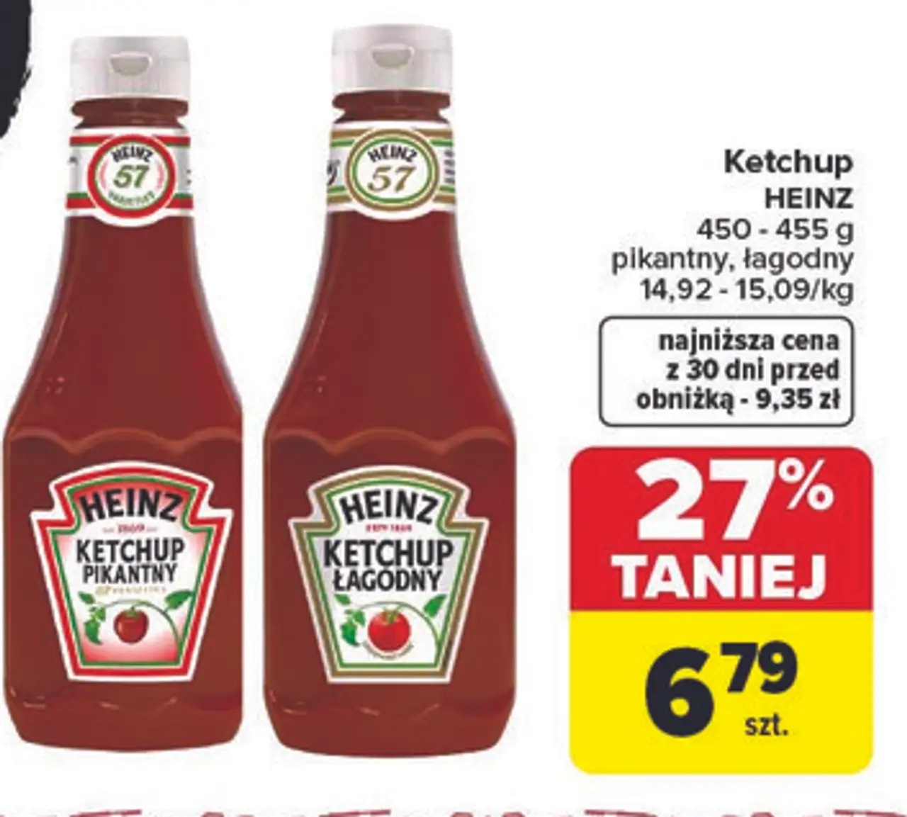 Ketchup HEINZ pikantny, łagodny 450 - 455 g