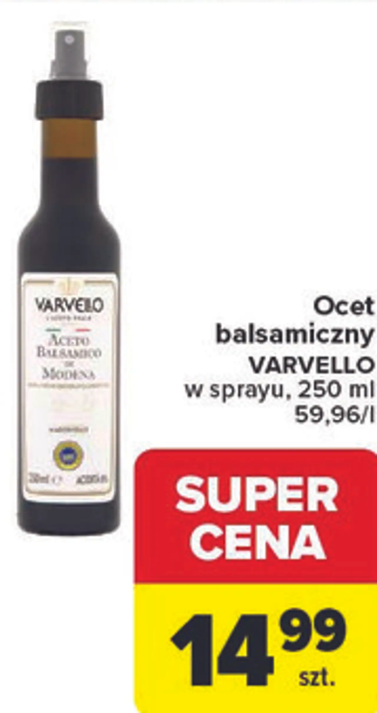 Ocet balsamiczny VARVELLO w sprayu, 250 ml