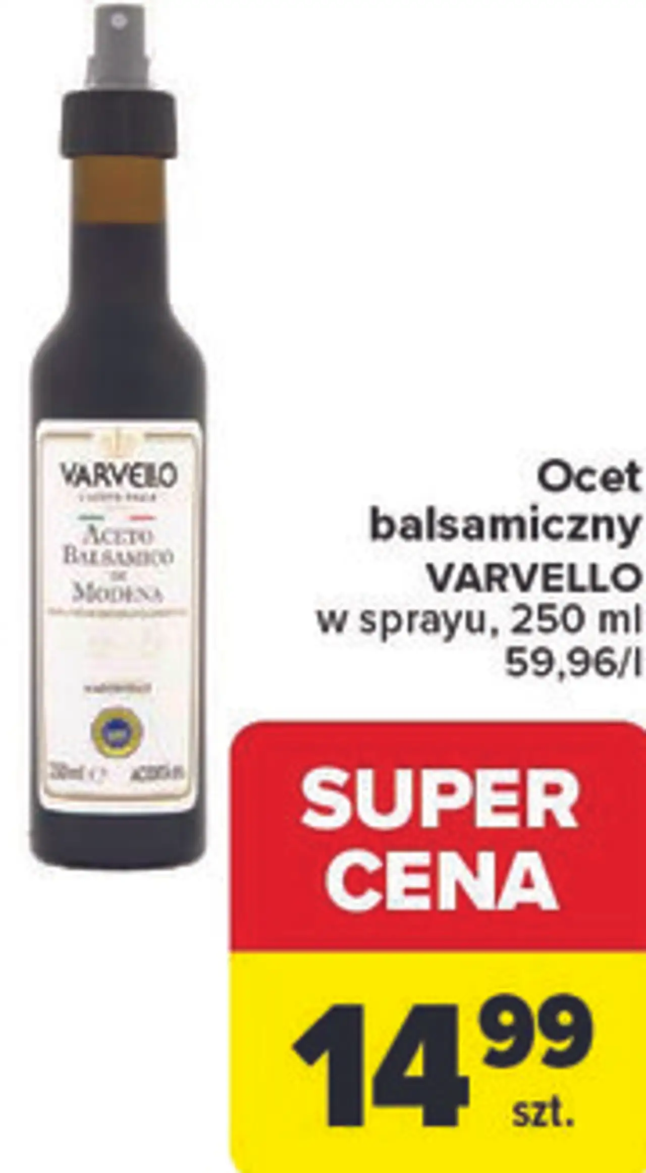 Ocet balsamiczny VARVELLO w sprayu, 250 ml