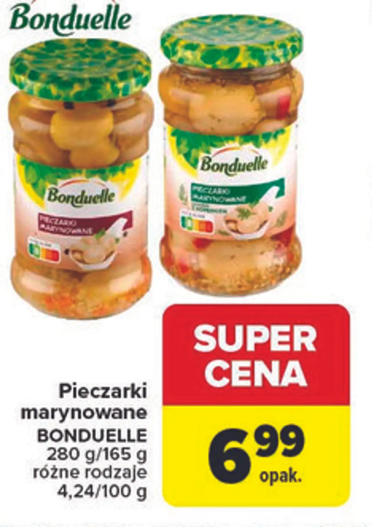 Pieczarki marynowane BONDUELLE 280 g/165 g różne rodzaje