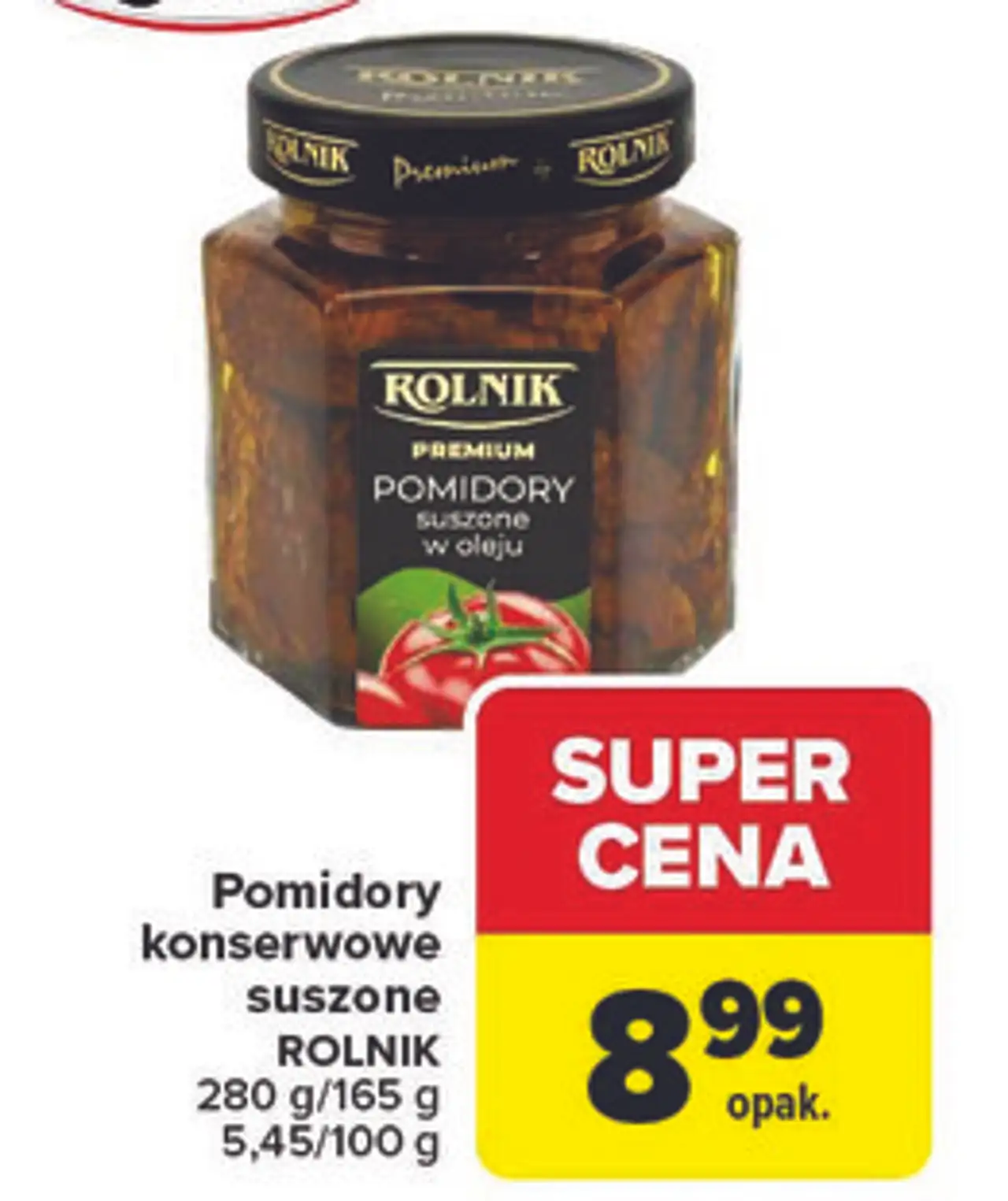 Pomidory konserwowe suszone ROLNIK 280 g/165 g