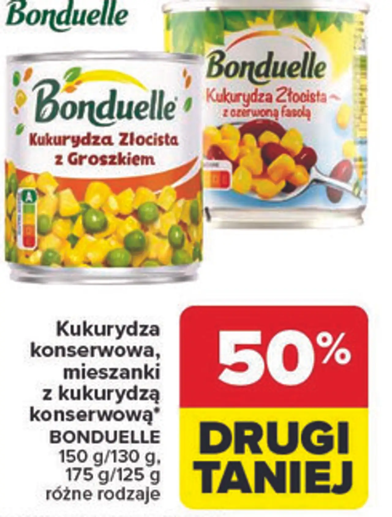Kukurydza konserwowa, mieszanki z kukurydzą konserwową* BONDUELLE 150 g/130 g, 175 g/125 g różne rodzaje