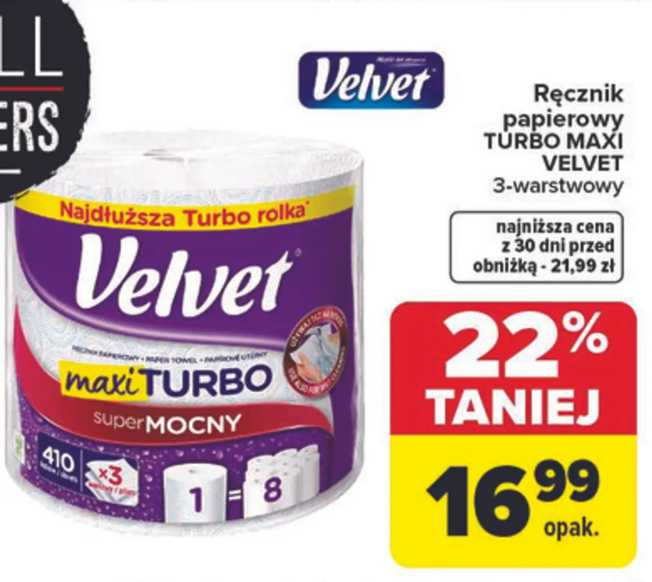 Ręcznik papierowy TURBO MAXI VELVET 3-warstwowy