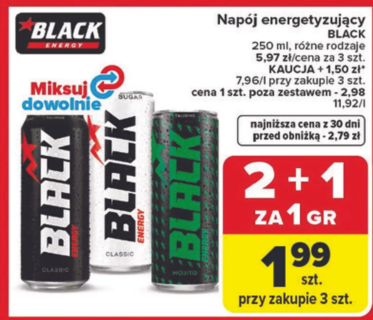 Napój energetyzujący BLACK 250 ml
