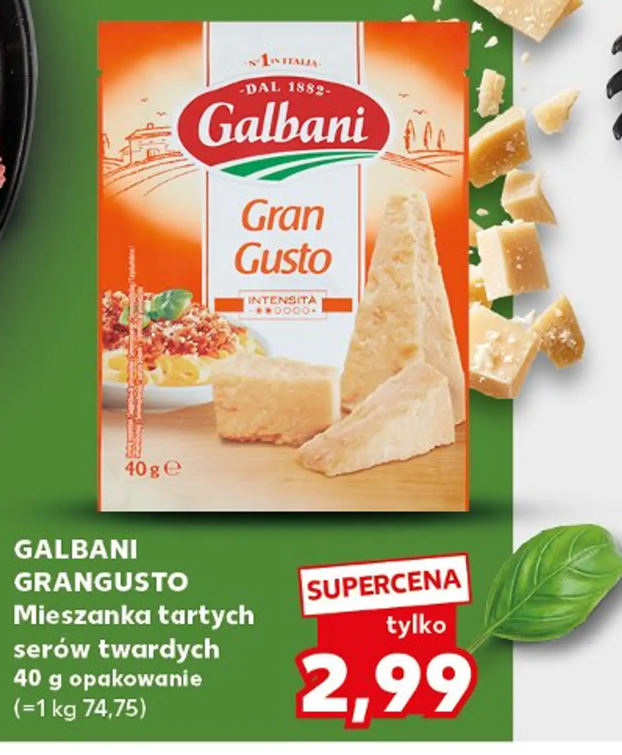 GALBANI GRANGUSTO Mieszanka tartych serów twardych 40 g opakowanie