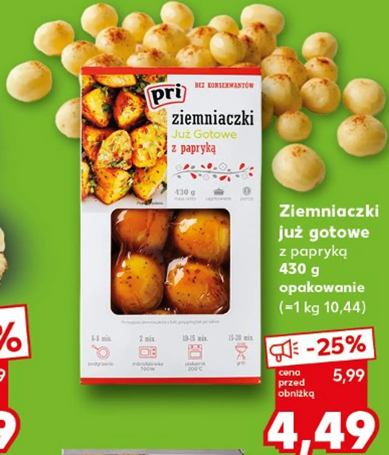 Ziemniaczki już gotowe z papryką 430 g opakowanie