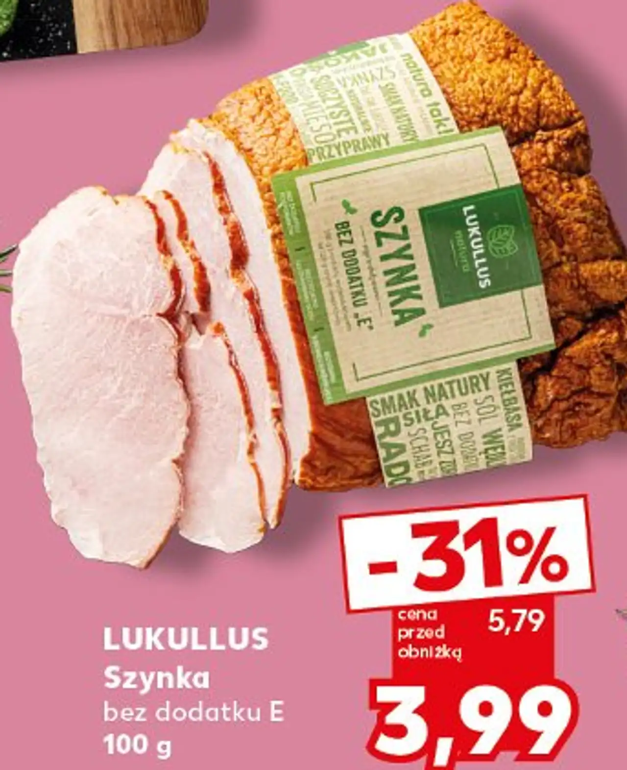 Szynka bez dodatku E LUKULLUS 100 g
