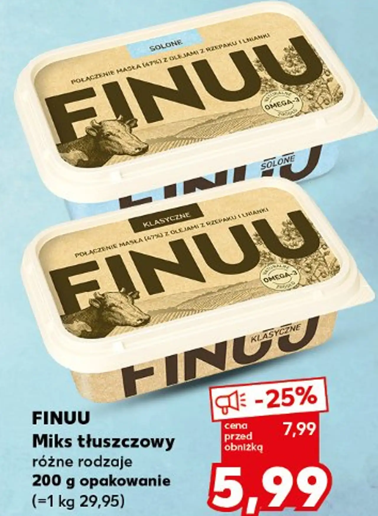 FINUU Miks tłuszczowy różne rodzaje 200 g opakowanie (=1 kg 29,95)