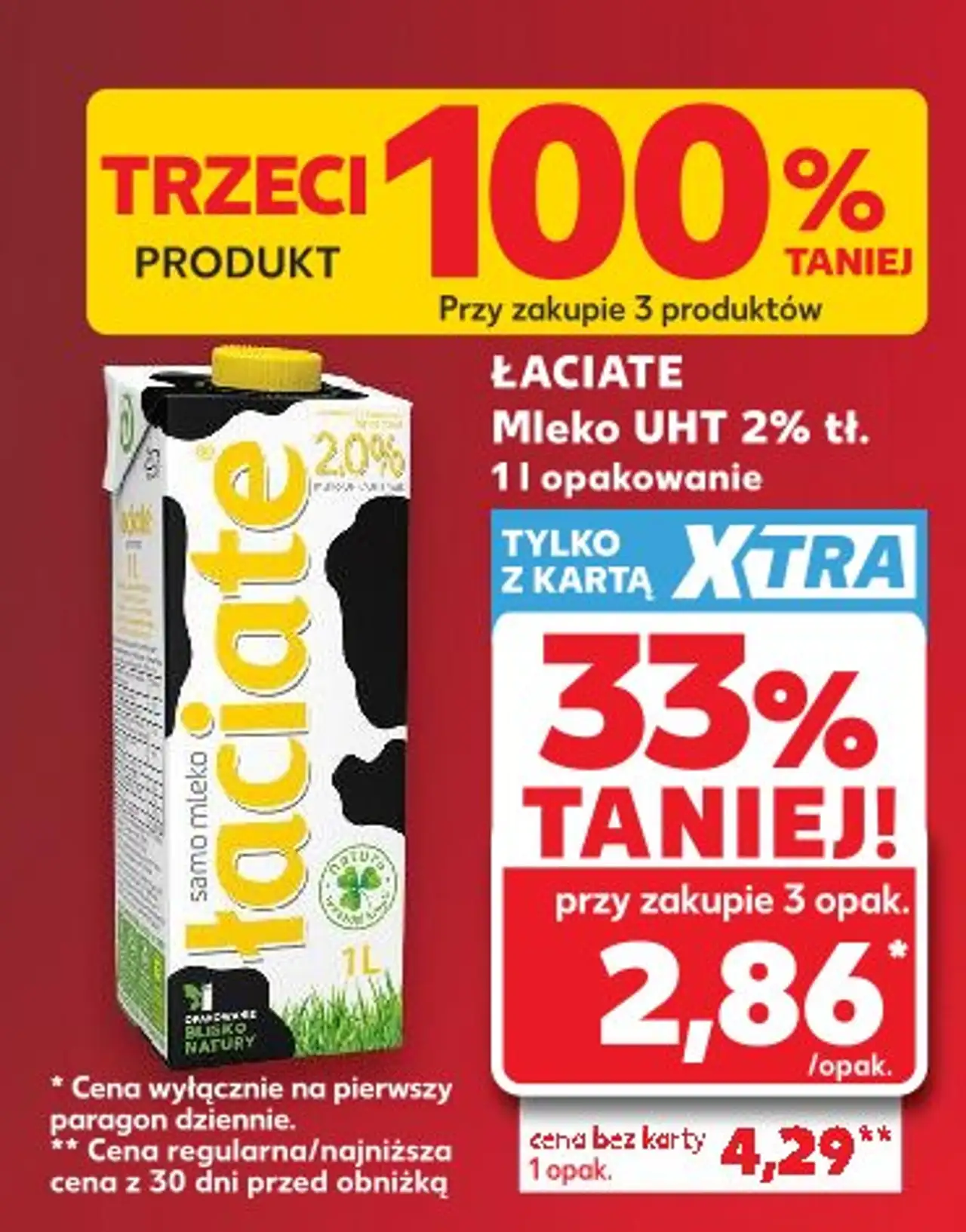 Łaciate Mleko UHT 2% tł. 1 l opakowanie