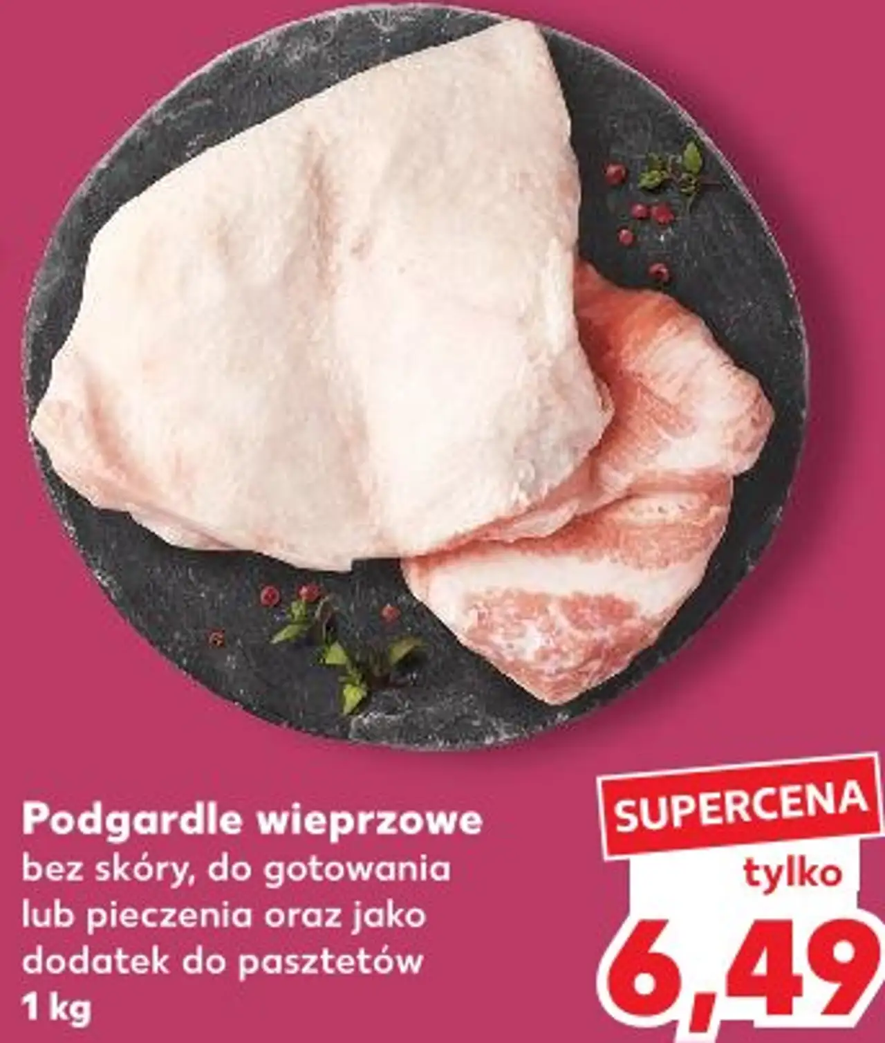 Podgardle wieprzowe bez skóry, do gotowania lub pieczenia oraz jako dodatek do pasztetów