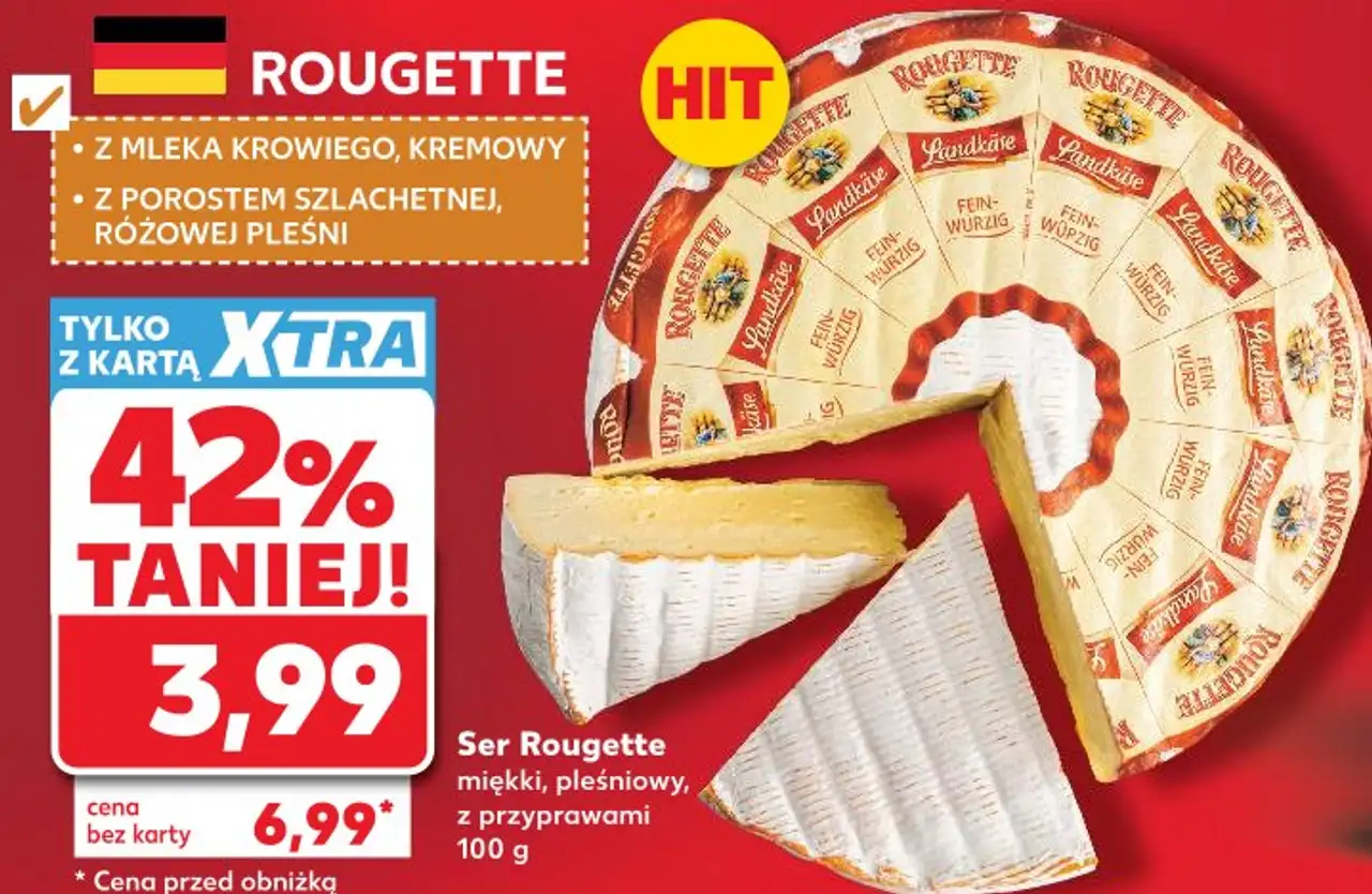 ROUGETTE Ser Rougette miękki, pleśniowy, z przyprawami 100 g