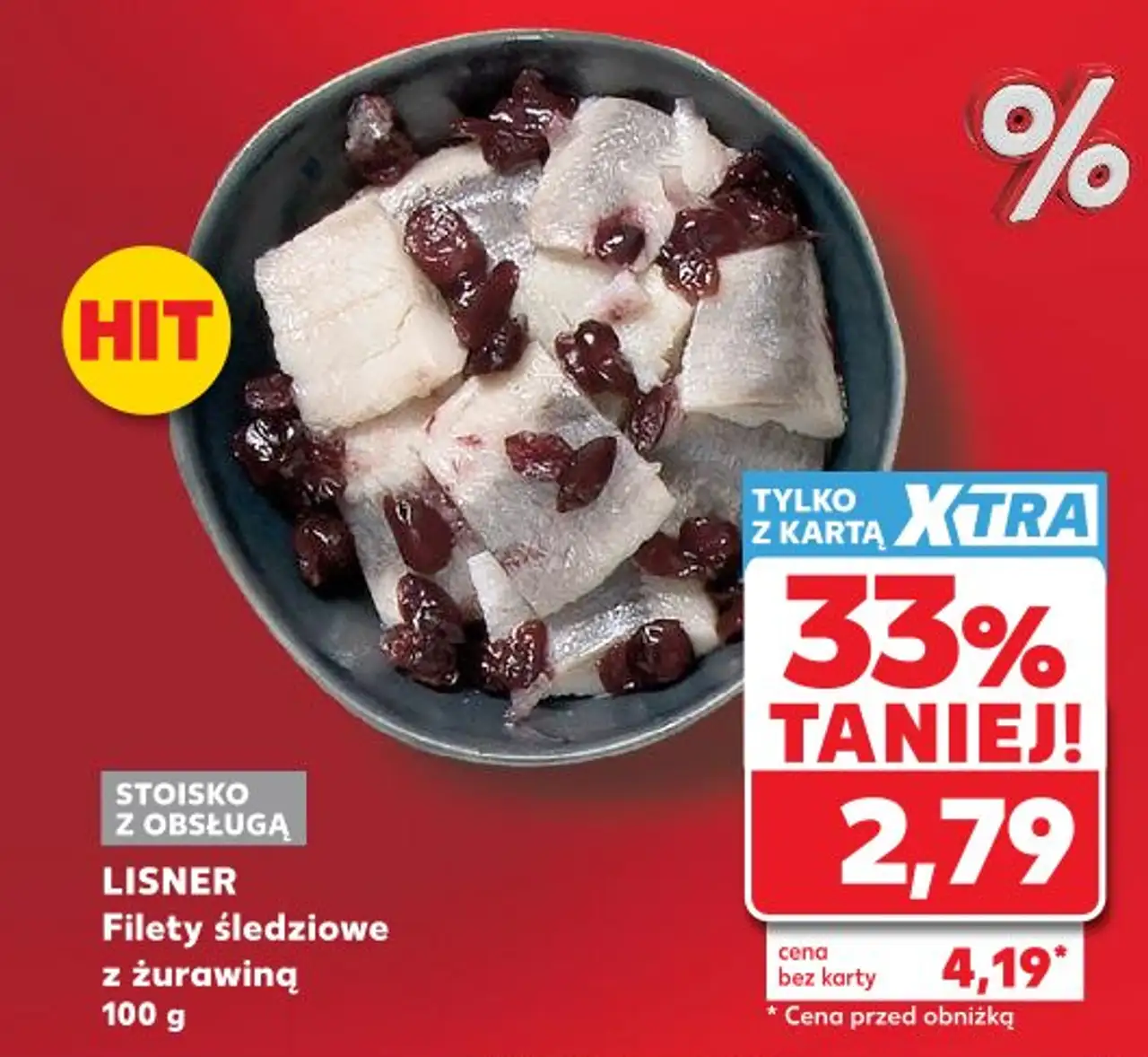 LISNER Filety śledziowe z żurawiną 100 g