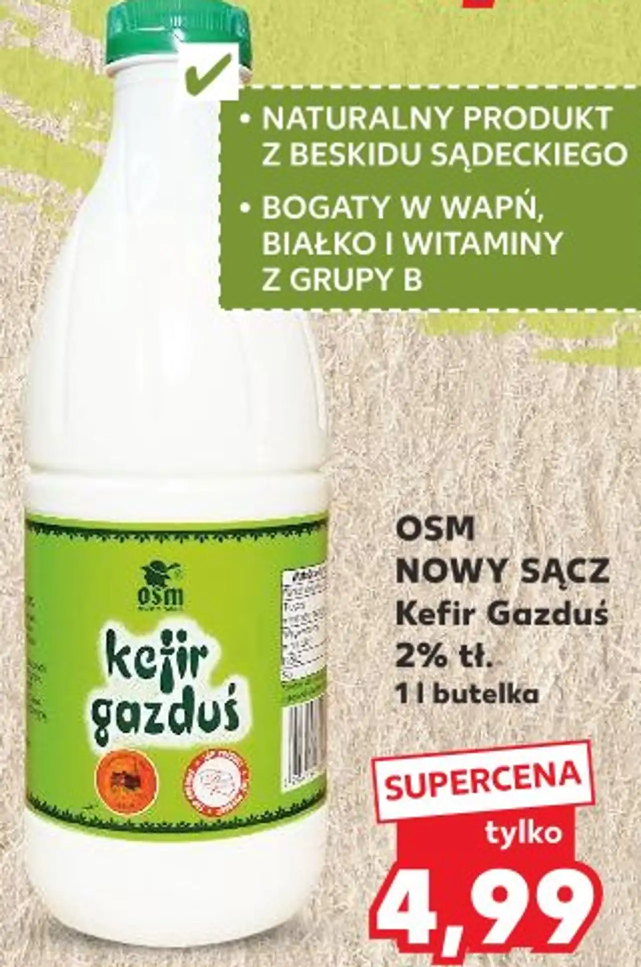 OSM NOWY SĄCZ Kefir Gazduś 2% tł. 1 l butelka