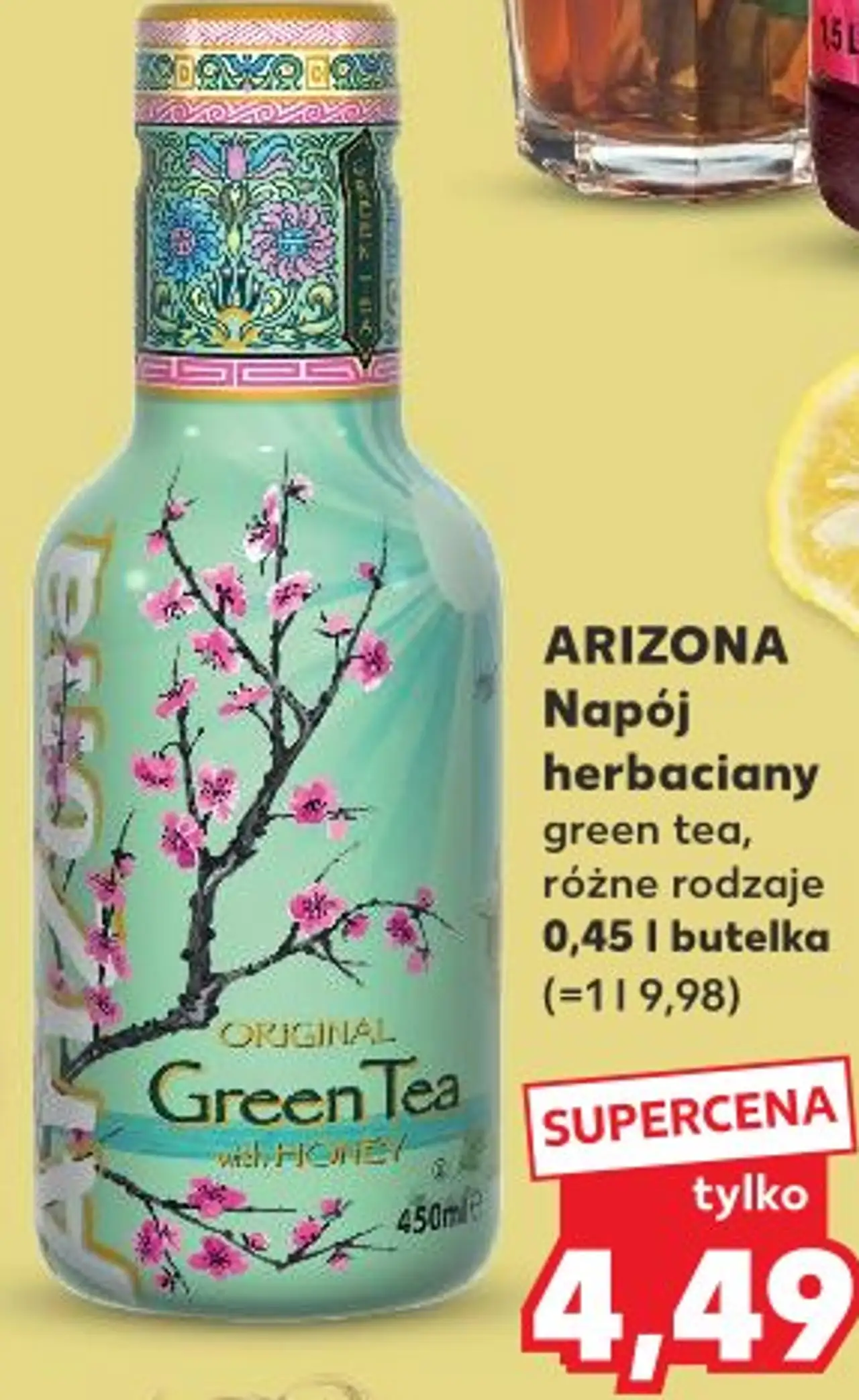 Arizona Napój herbaciany green tea, różne rodzaje 0,45 l butelka