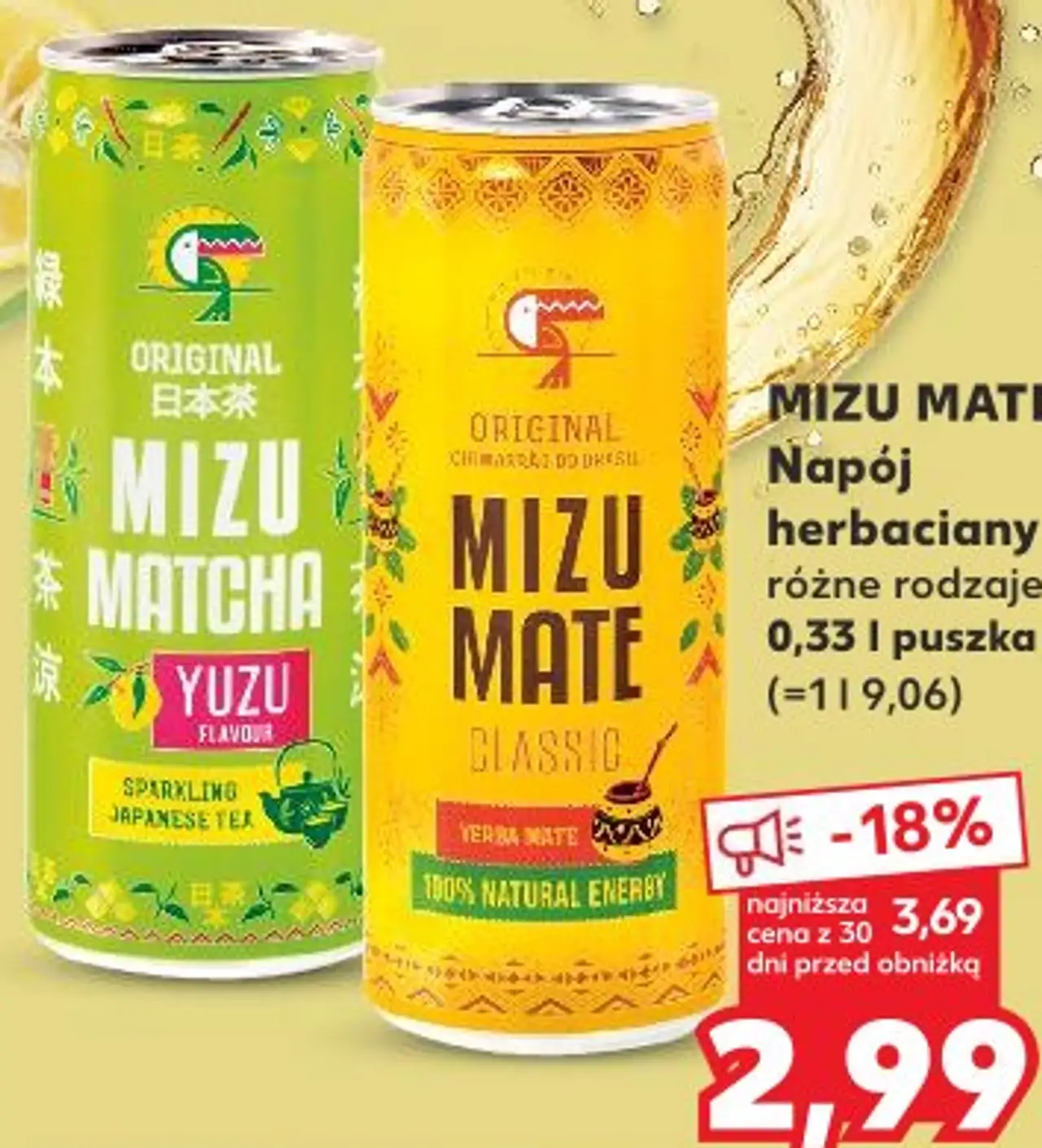 Mizu Mate Napój herbaciany różne rodzaje 0,33 l puszka