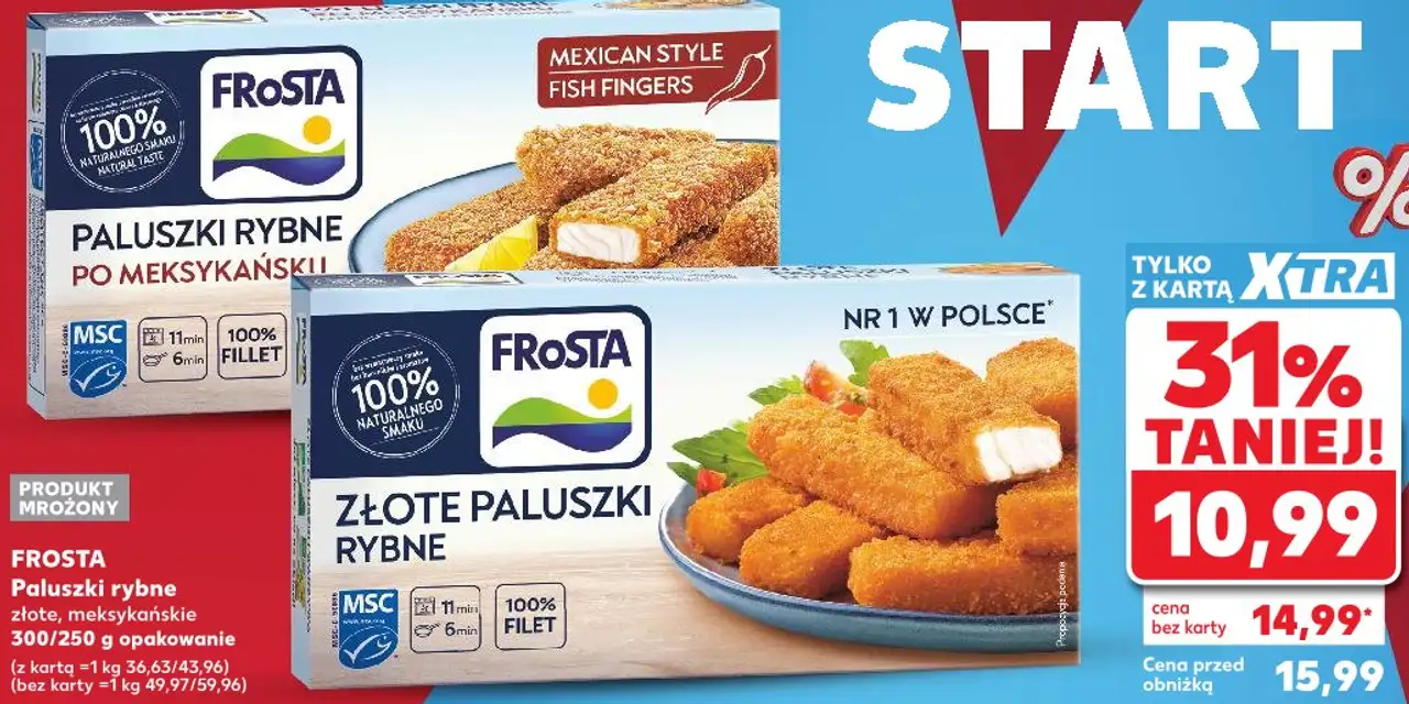 FROSTA Paluszki rybne złote , meksykańskie 300/250 g opakowanie