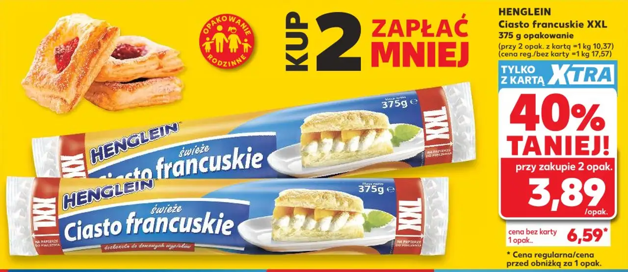 HENGLEIN Ciasto francuskie XXL 375 g opakowanie