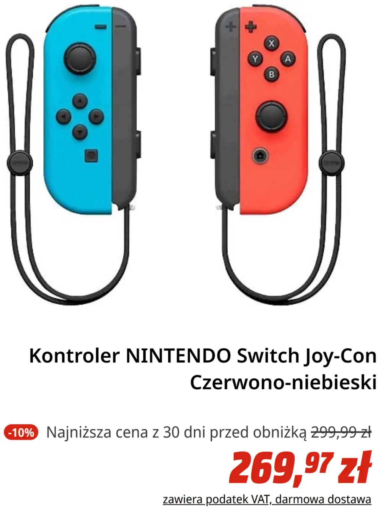 Kontroler NINTENDO Switch Joy-Con Czerwono-niebieski