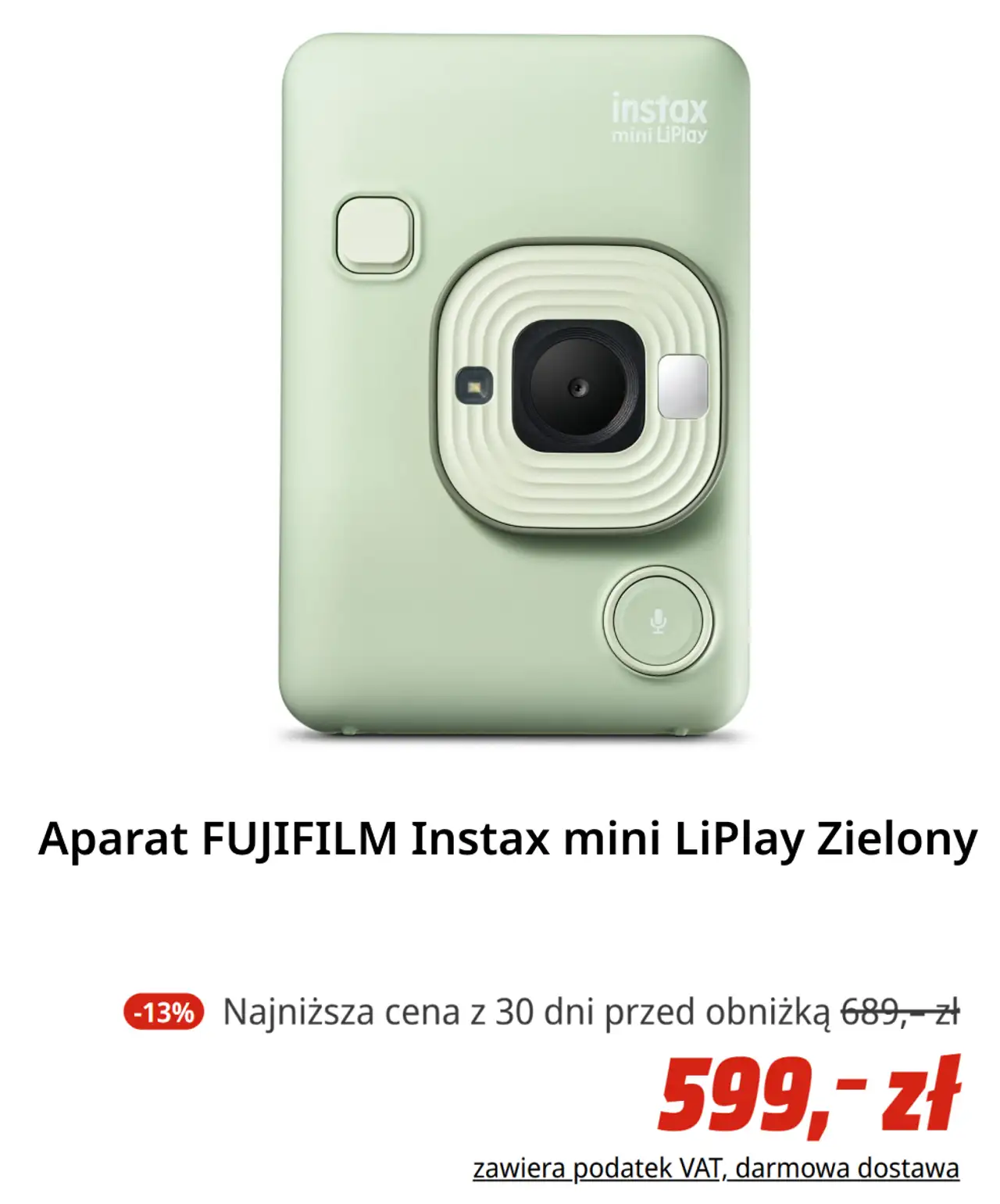Aparat FUJIFILM Instax mini LiPlay Zielony