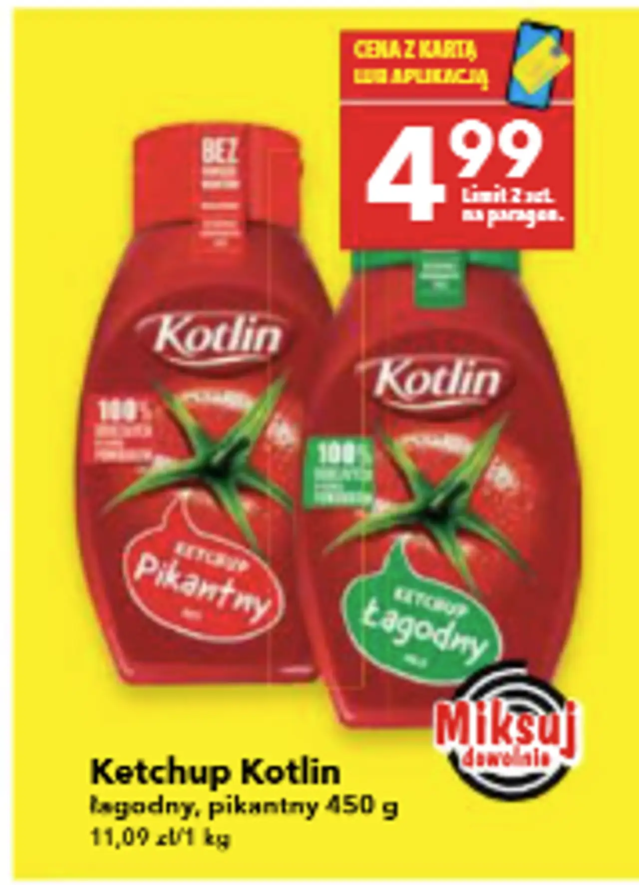 Ketchup Kotlin łagodny, pikantny 450 g