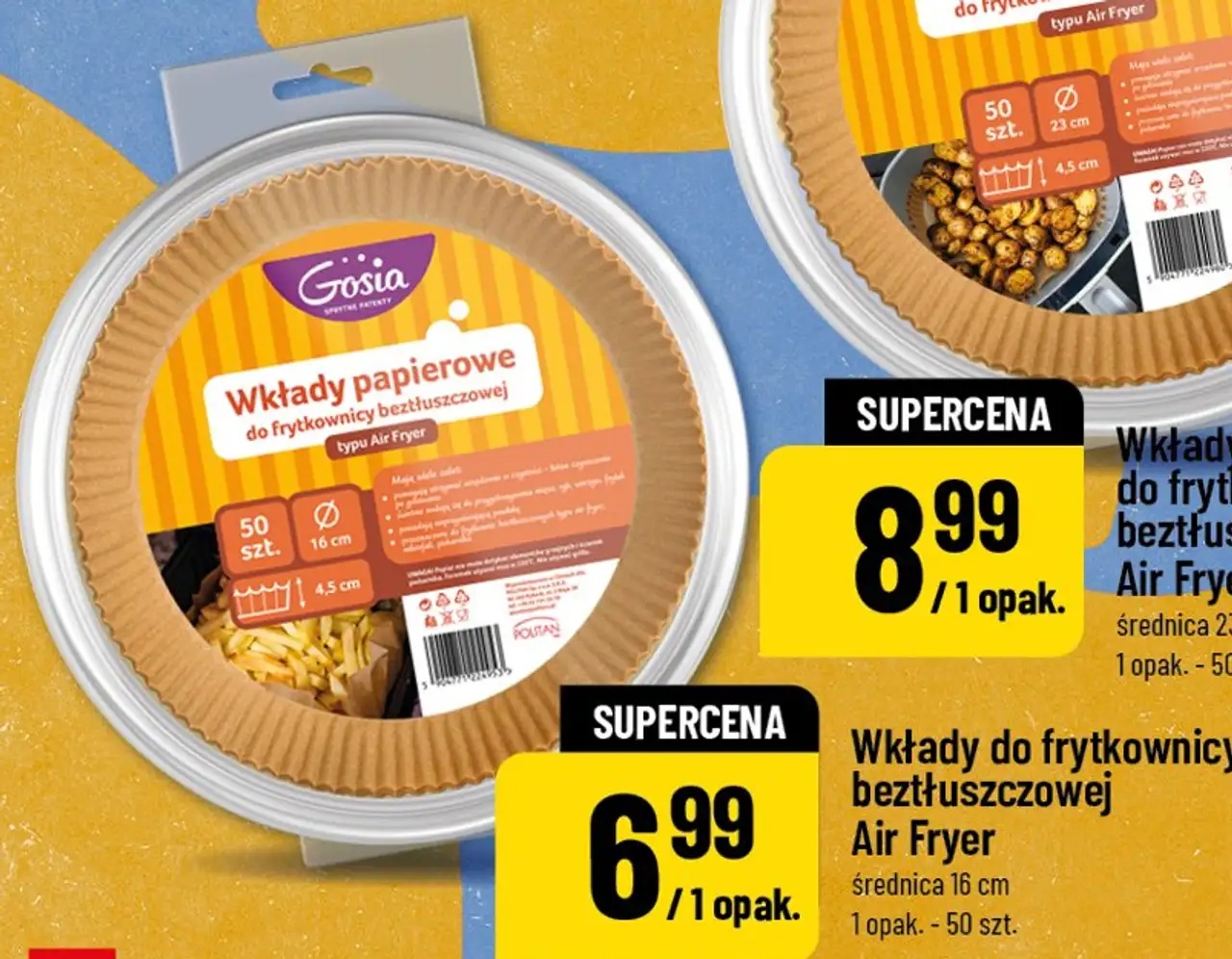 Wkłady do frytkownicy beztłuszczowej Air Fryer średnica 16 cm