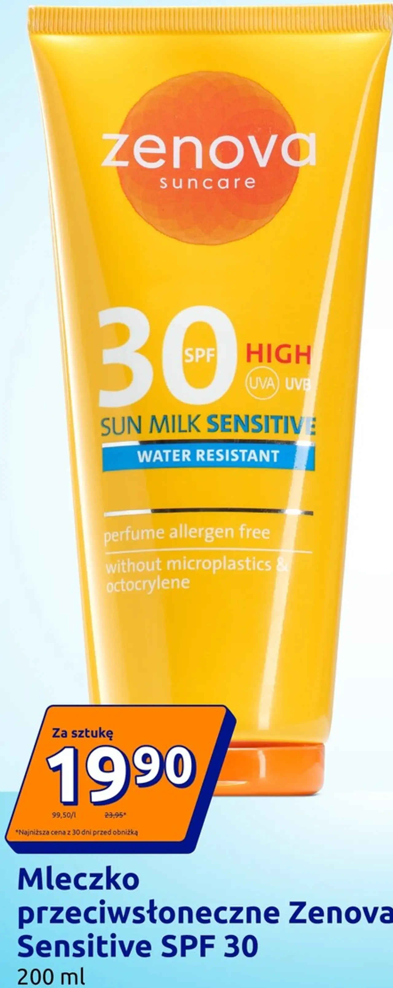 Mleczko przeciwsłoneczne Zenova Sensitive SPF 30 200 ml