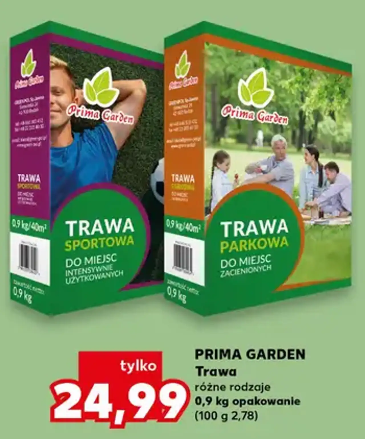 PRIMA GARDEN Trawa różne rodzaje 0,9 kg opakowanie