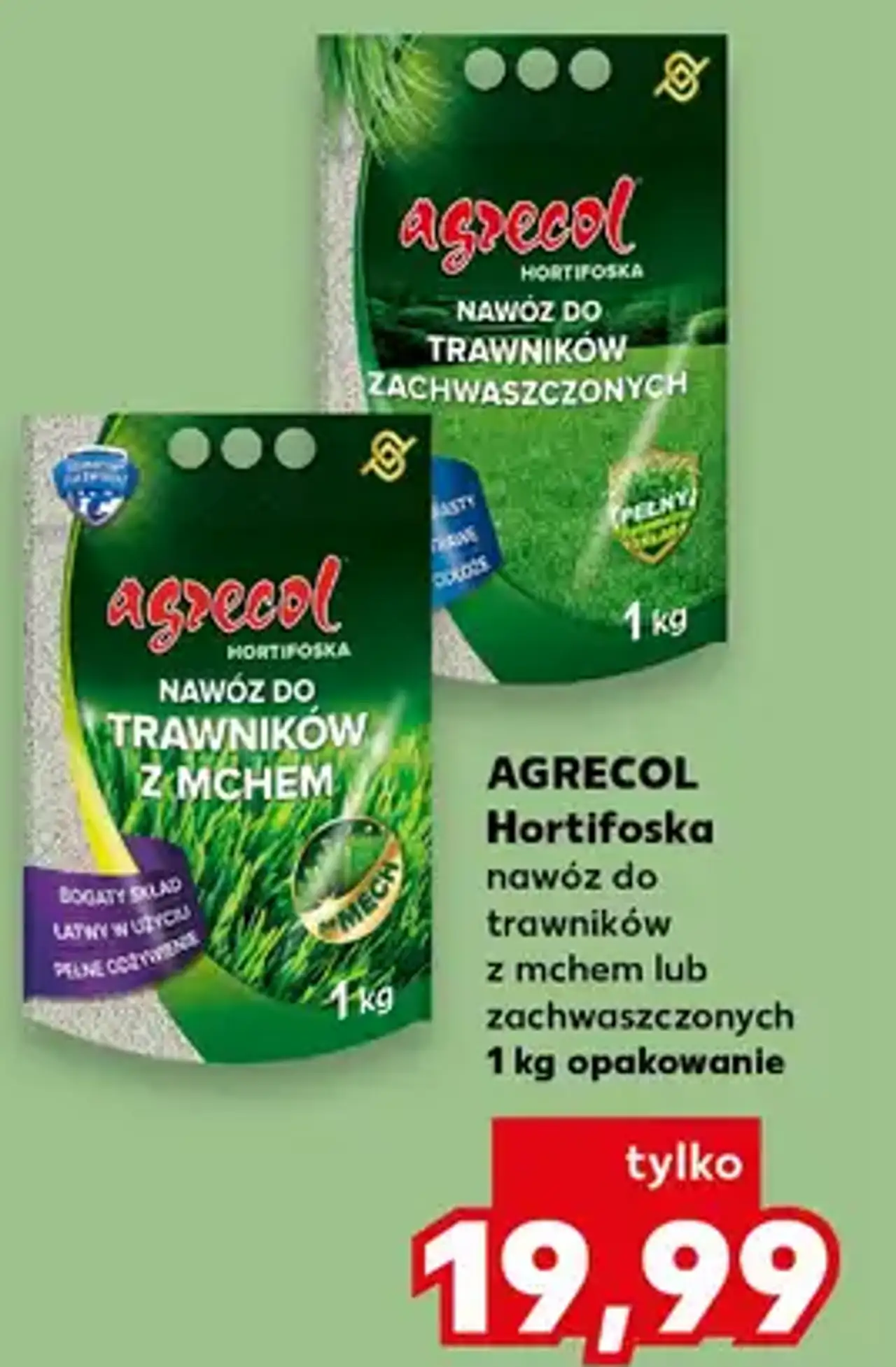 AGRECOL Hortifoska nawóz do trawników z mchem lub zachwaszczonych 1 kg opakowanie