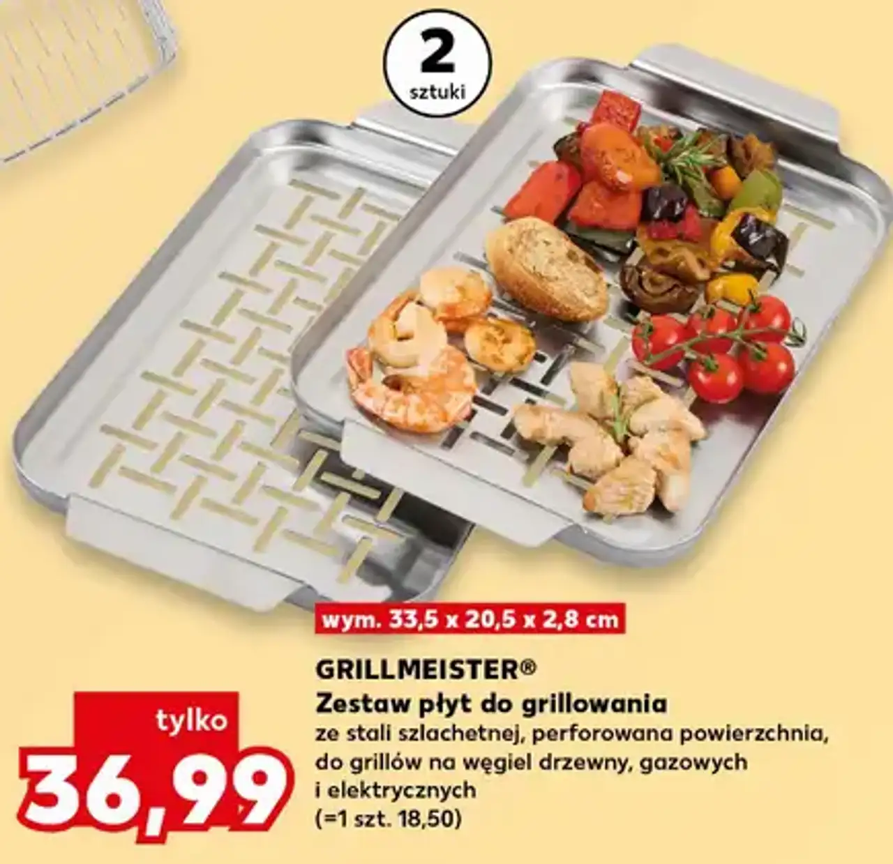 Zestaw płyt do grillowania ze stali szlachetnej, perforowana powierzchnia, do grillów na węgiel drzewny, gazowych i elektrycznych