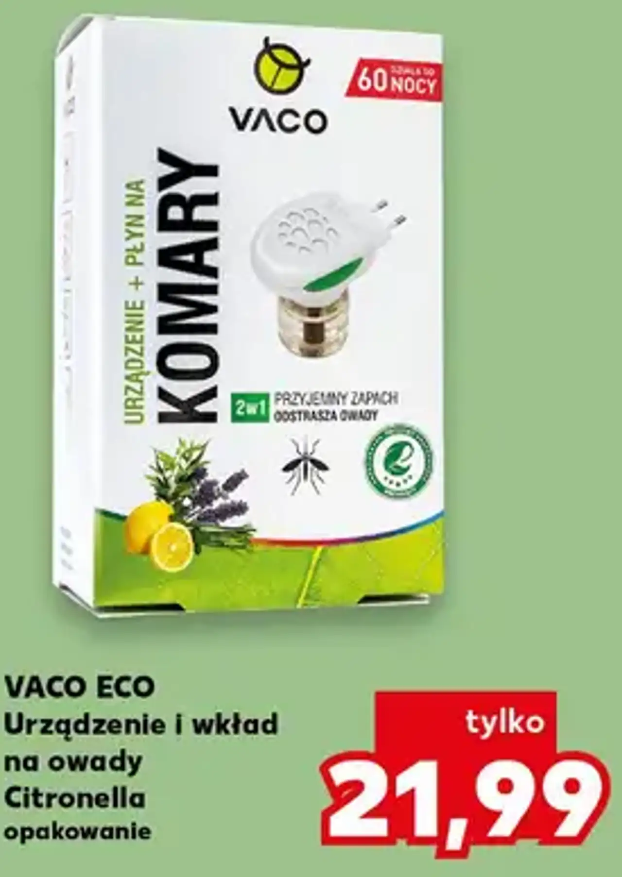 VACO ECO Urządzenie i wkład na owady Citronella opakowanie