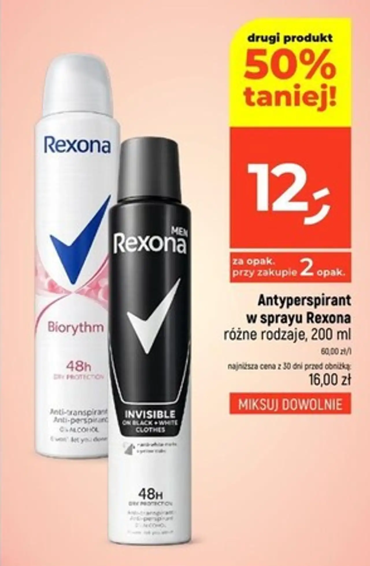 Dezodorant invisible black & white Rexona Men Invisible