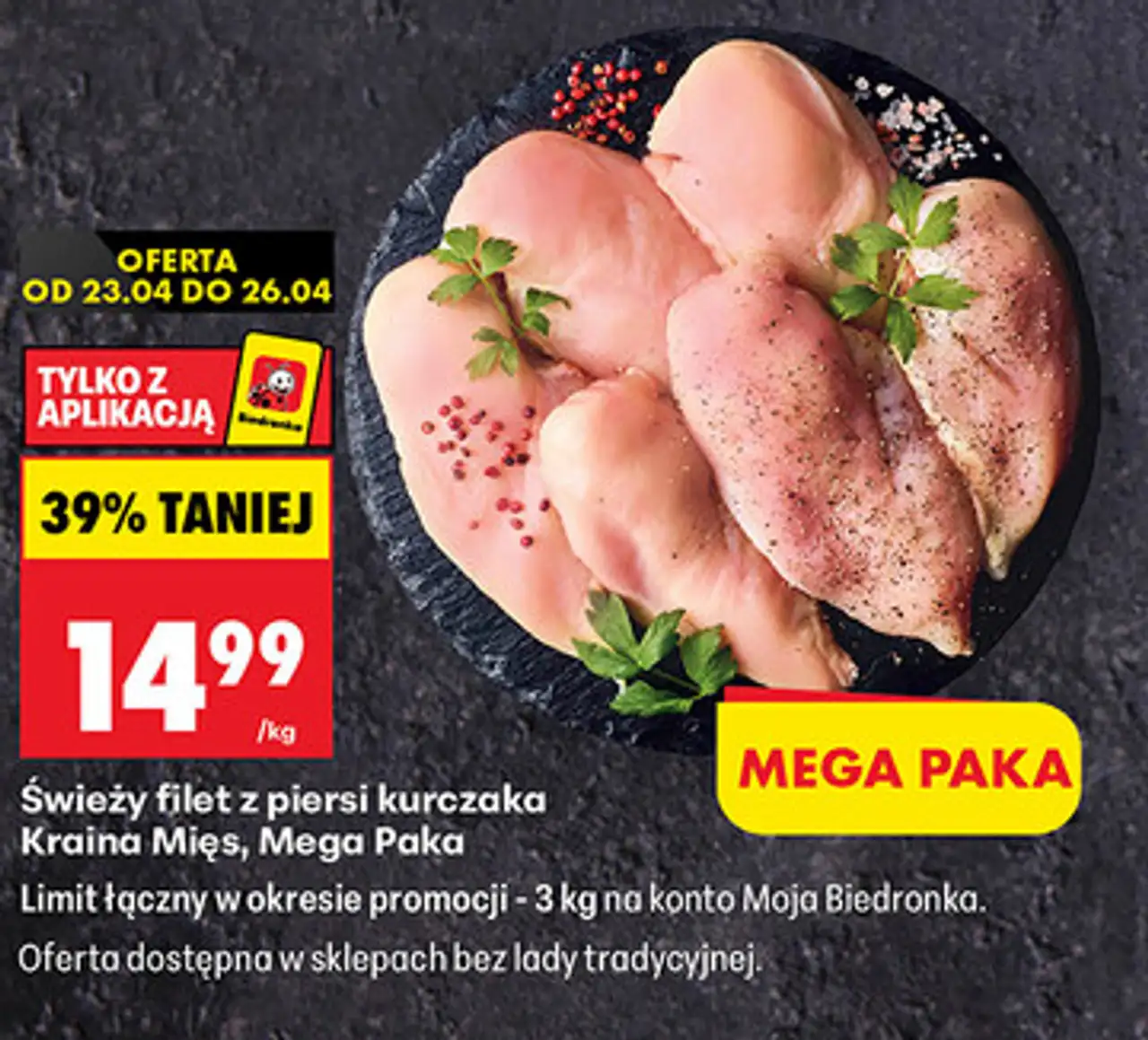 Świeży filet z piersi kurczaka Kraina Mięs, Mega Paka