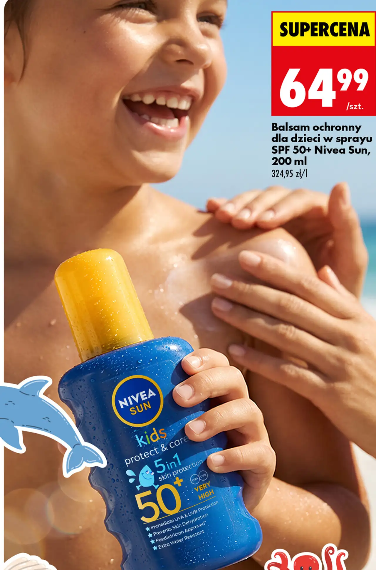 Balsam ochronny dla dzieci w sprayu SPF 50+ Nivea Sun, 200 ml