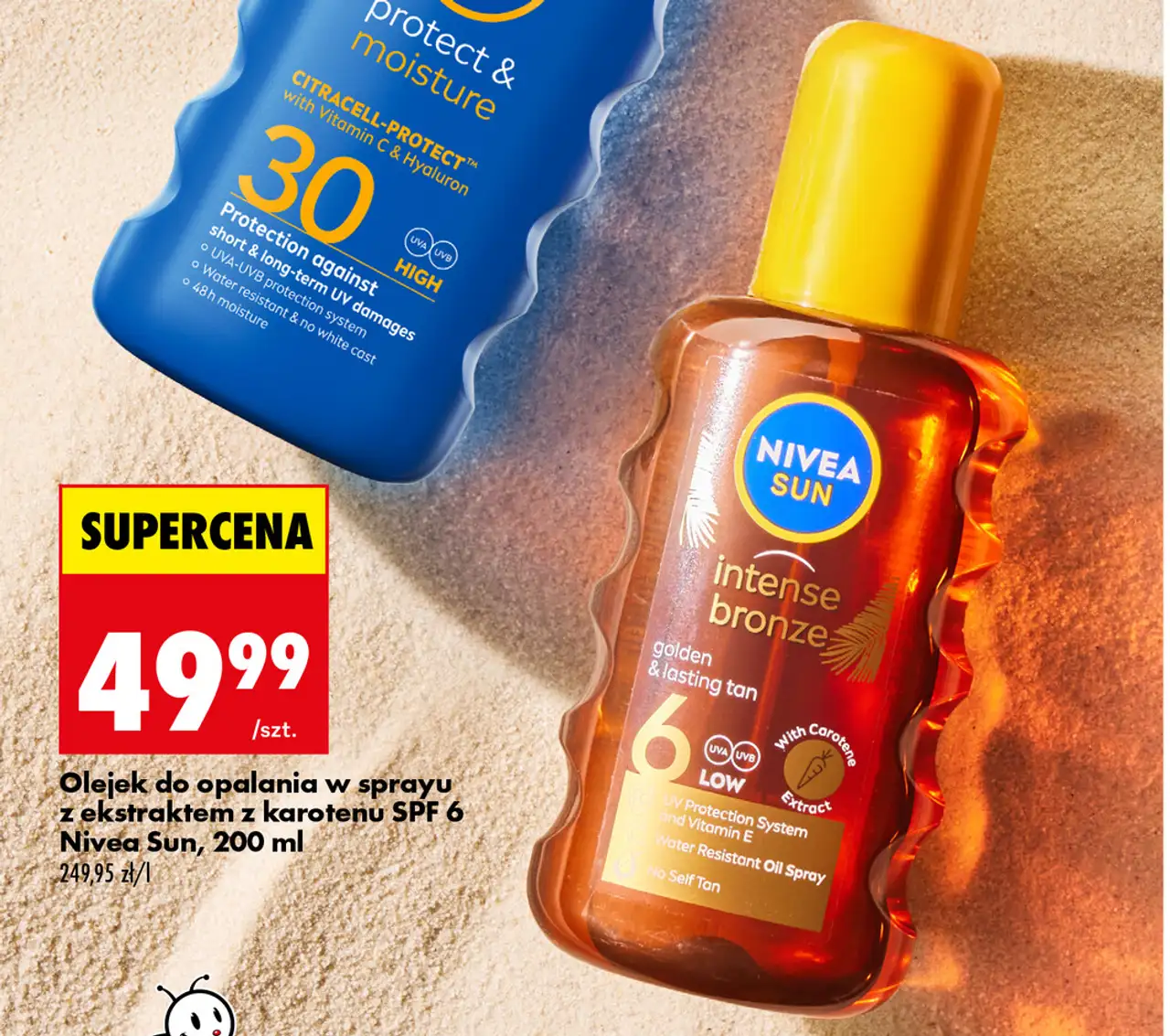 Olejek do opalania w sprayu z ekstraktem z karotenu SPF 6 Nivea Sun