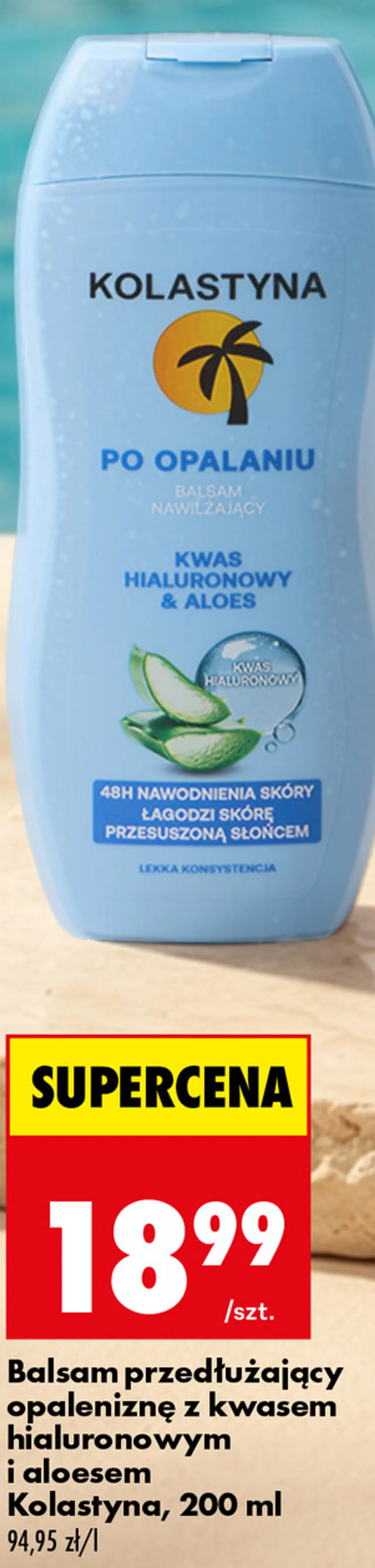 Balsam przedłużający opaleniznę z kwasem hialuronowym i aloesem Kolastyna, 200 ml