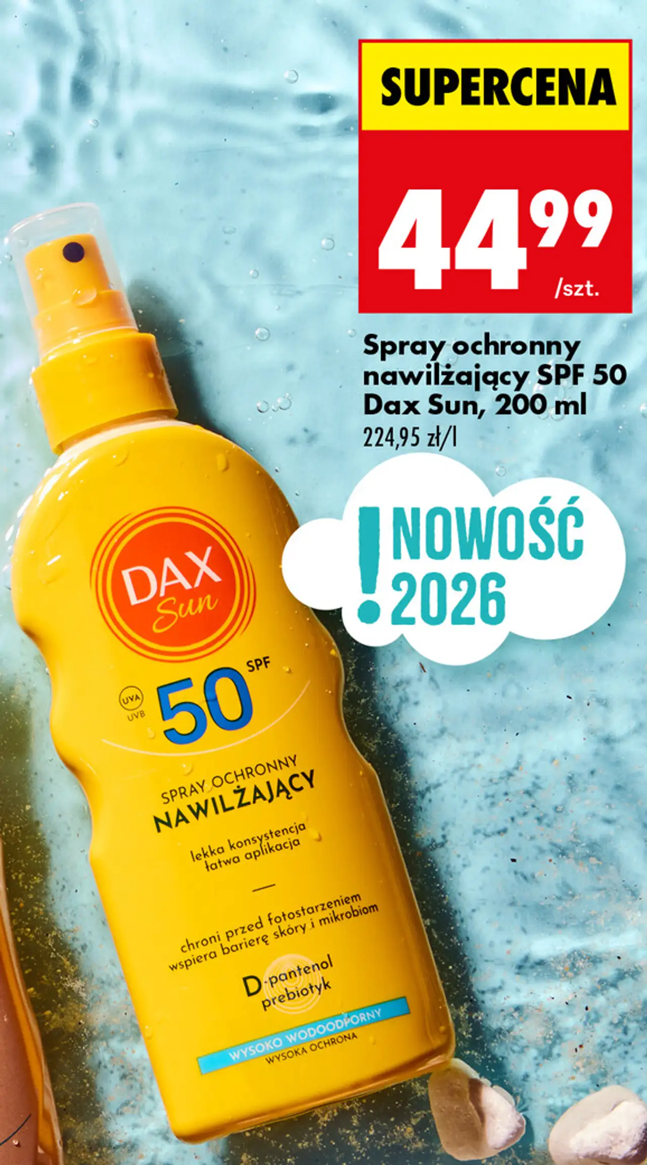 Spray ochronny nawilżający SPF 50 Dax Sun, 200 ml