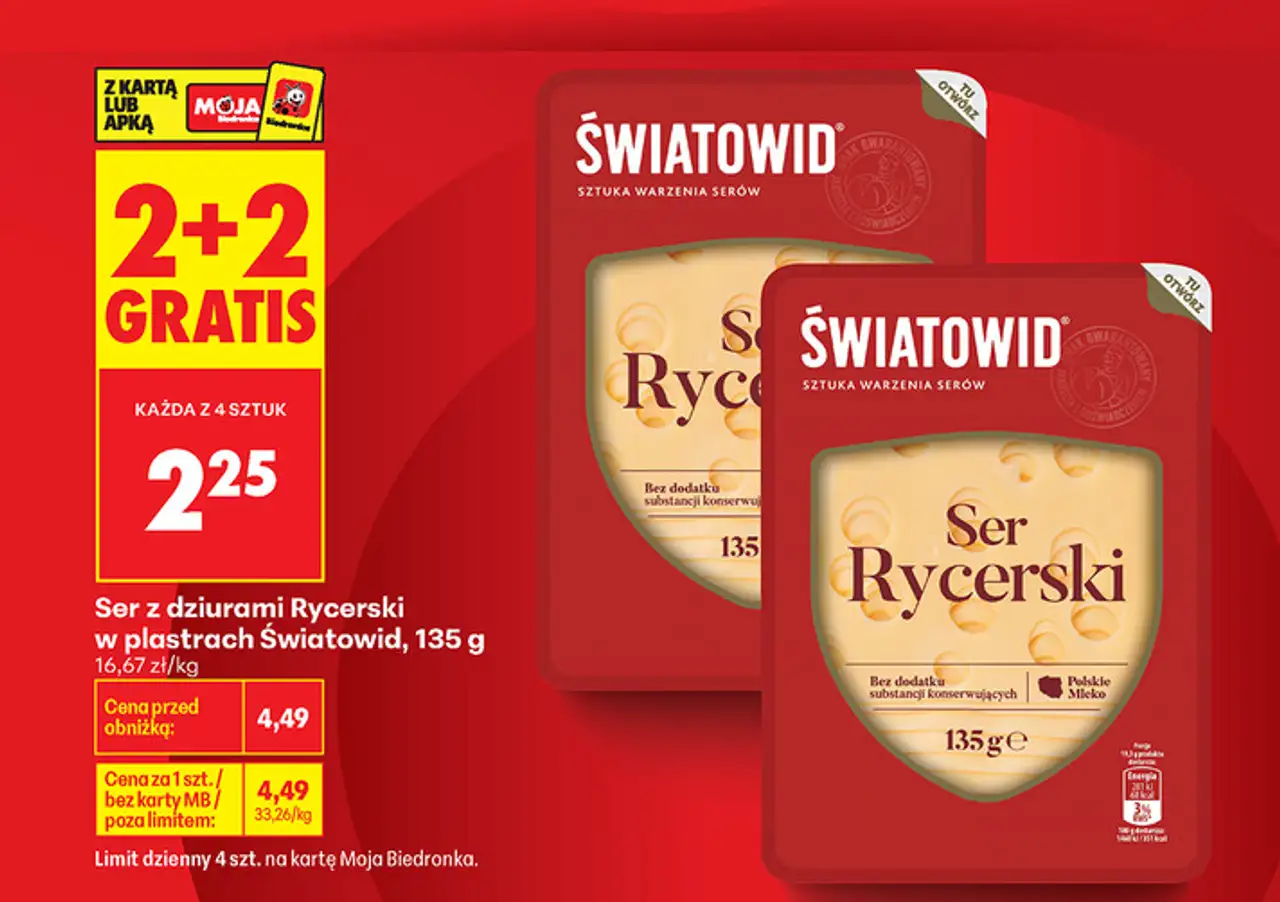 Ser z dziurami Rycerski w plastrach Światowid, 135 g