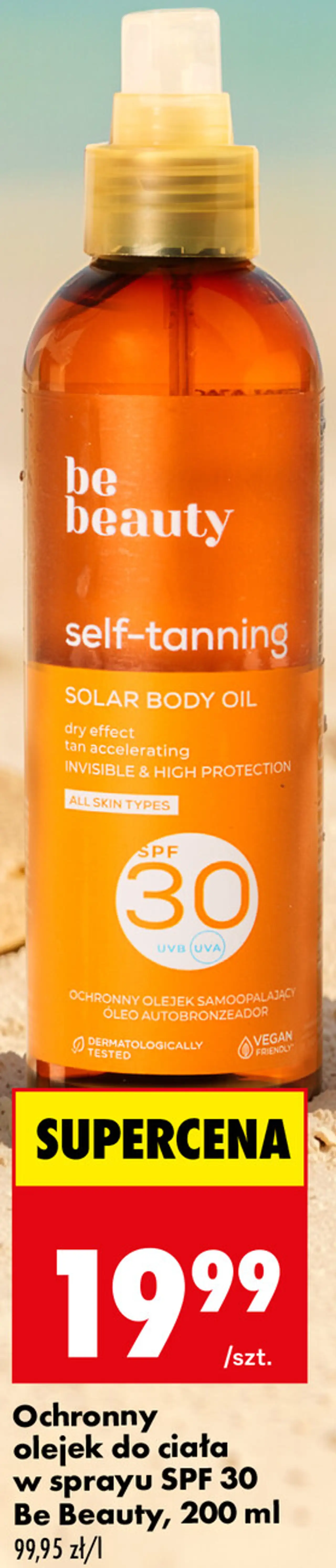 Ochronny olejek do ciała w sprayu SPF 30 Be Beauty, 200 ml