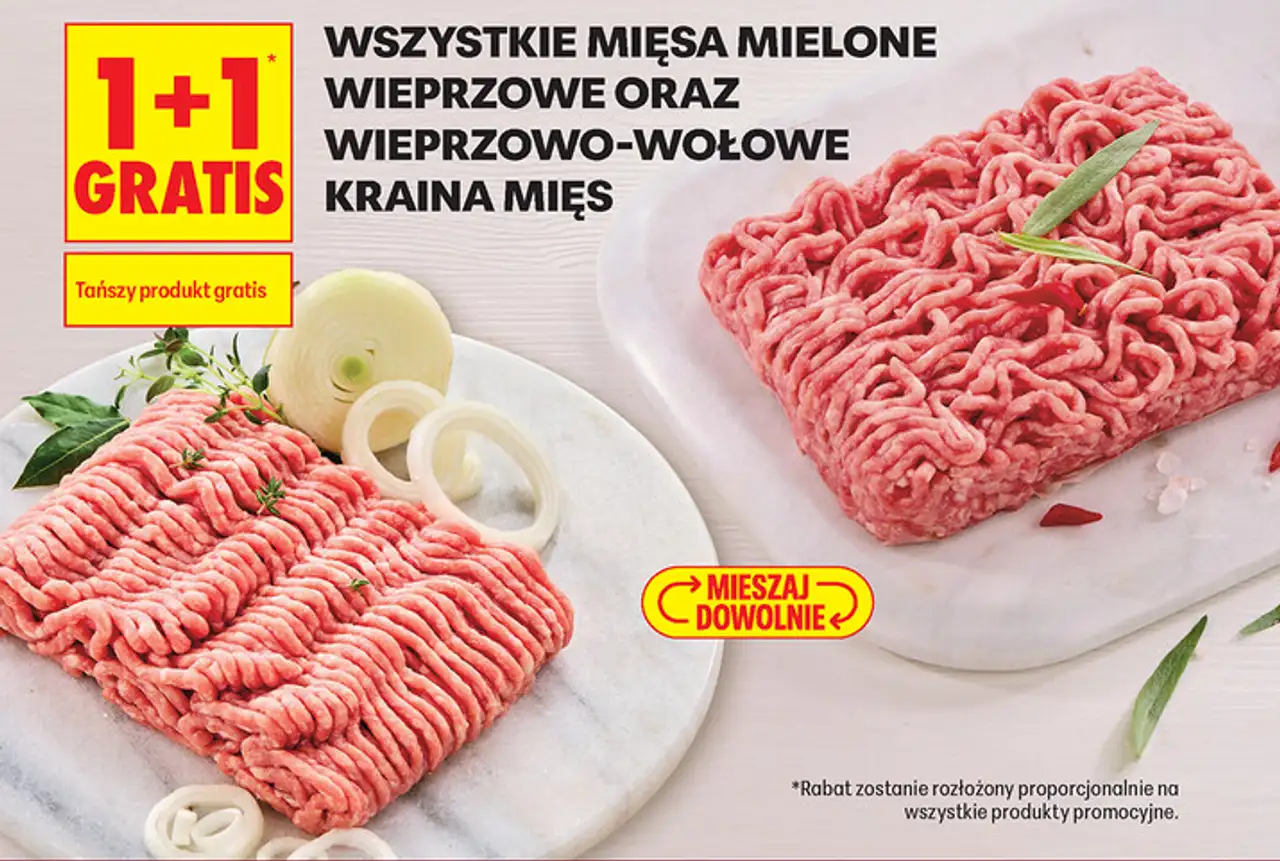 Wszystkie mięsa mielone wieprzowe oraz wieprzowo-wołowe Kraina Mięs
