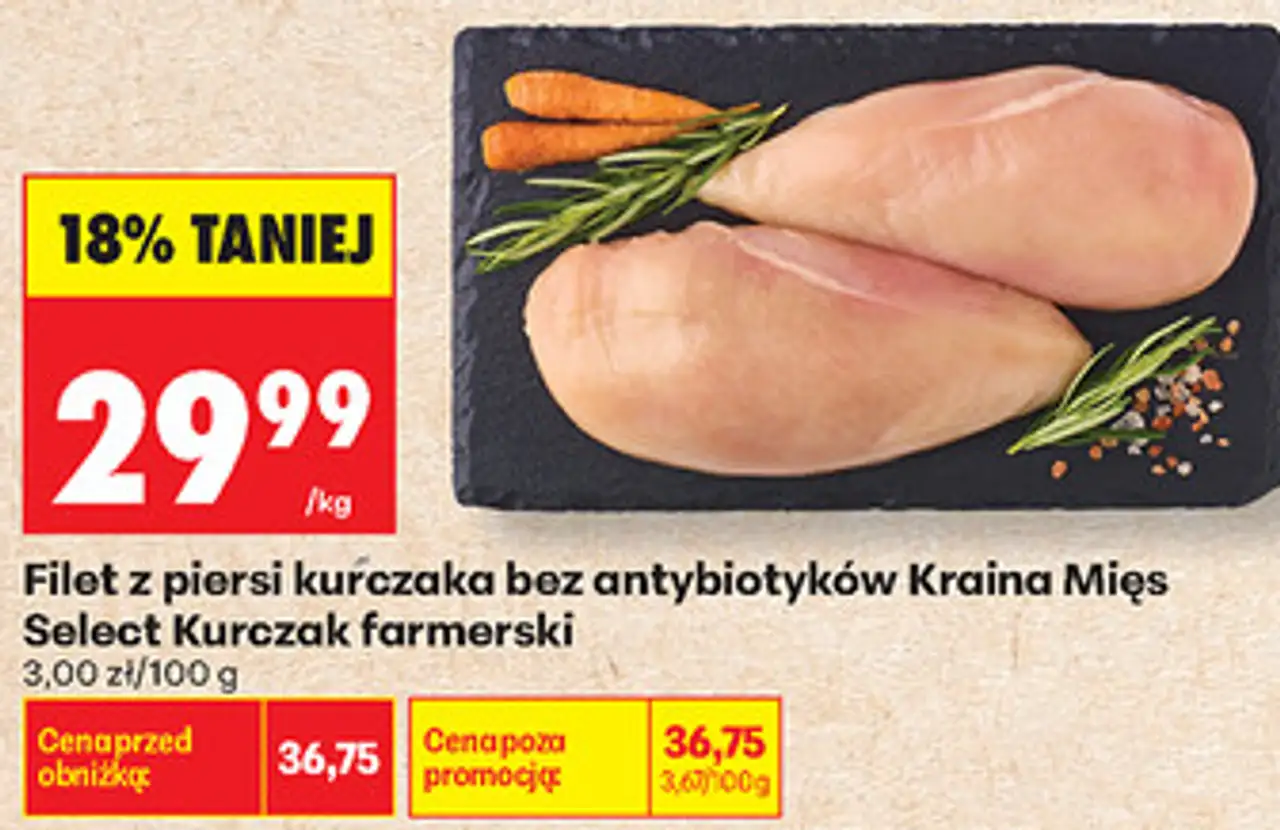 Filet z piersi kurczaka bez antybiotyków Kraina Mięs Select Kurczak farmerski