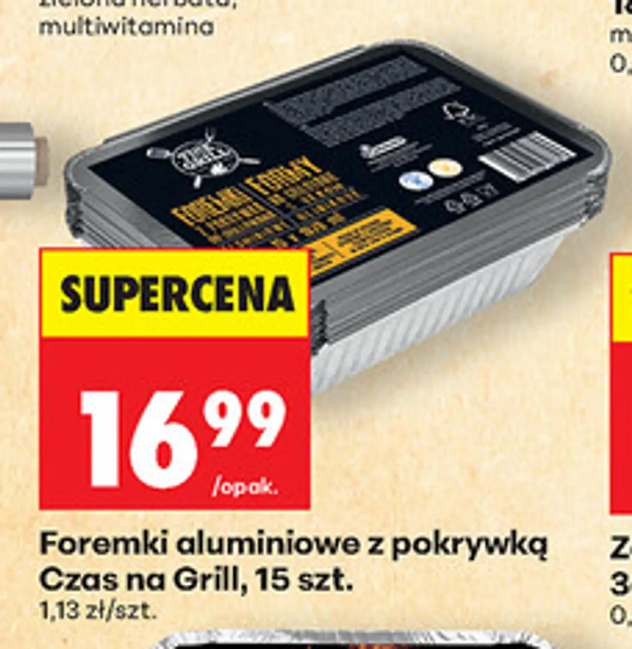 Foremki aluminiowe z pokrywką Czas na Grill, 15 szt.