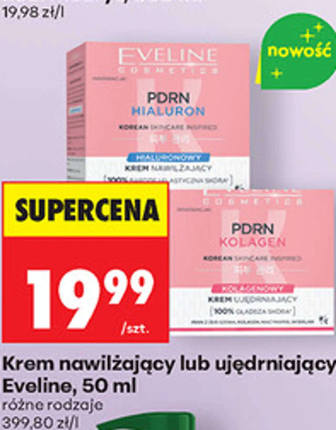 Krem nawilżający lub ujędrniający Eveline, 50 ml