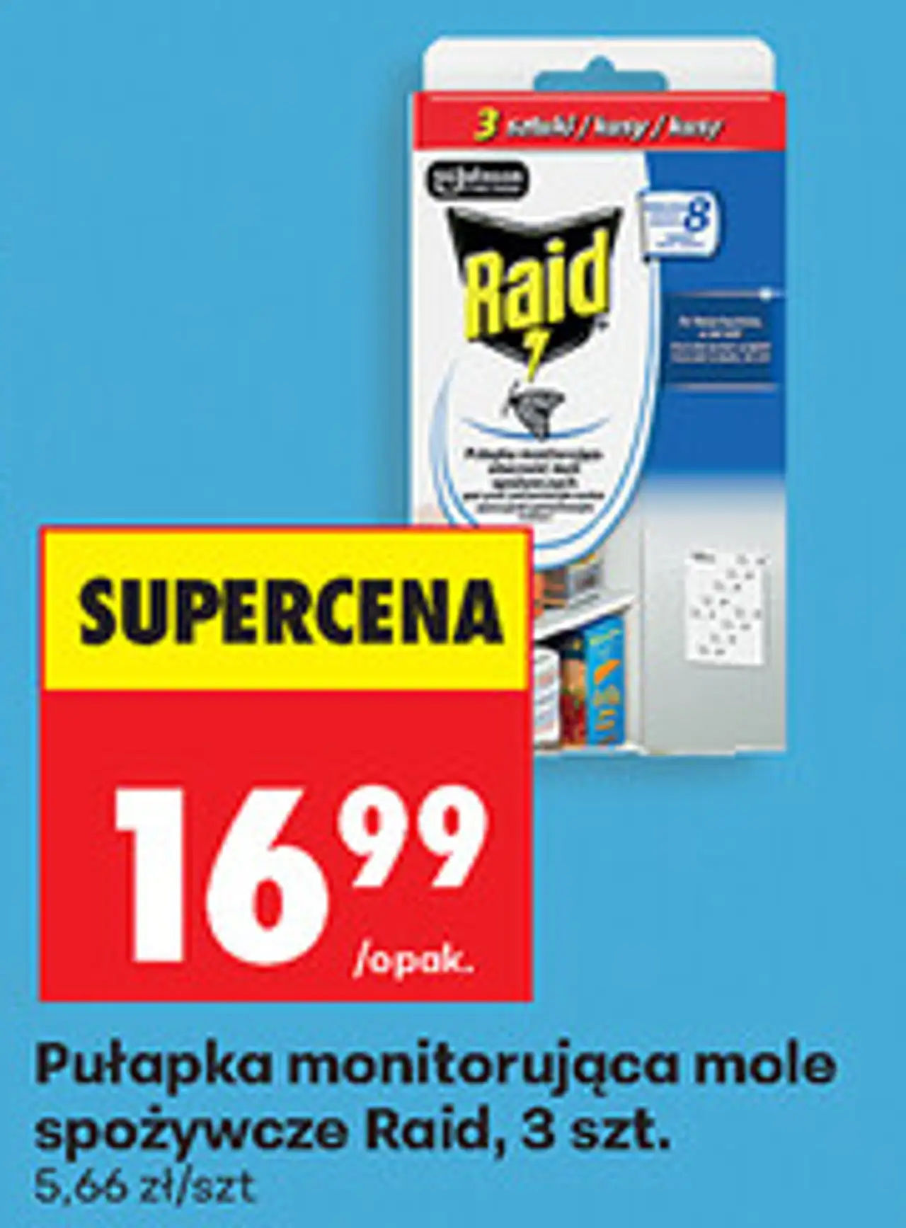 Pułapka monitorująca mole spożywcze Raid, 3 szt.