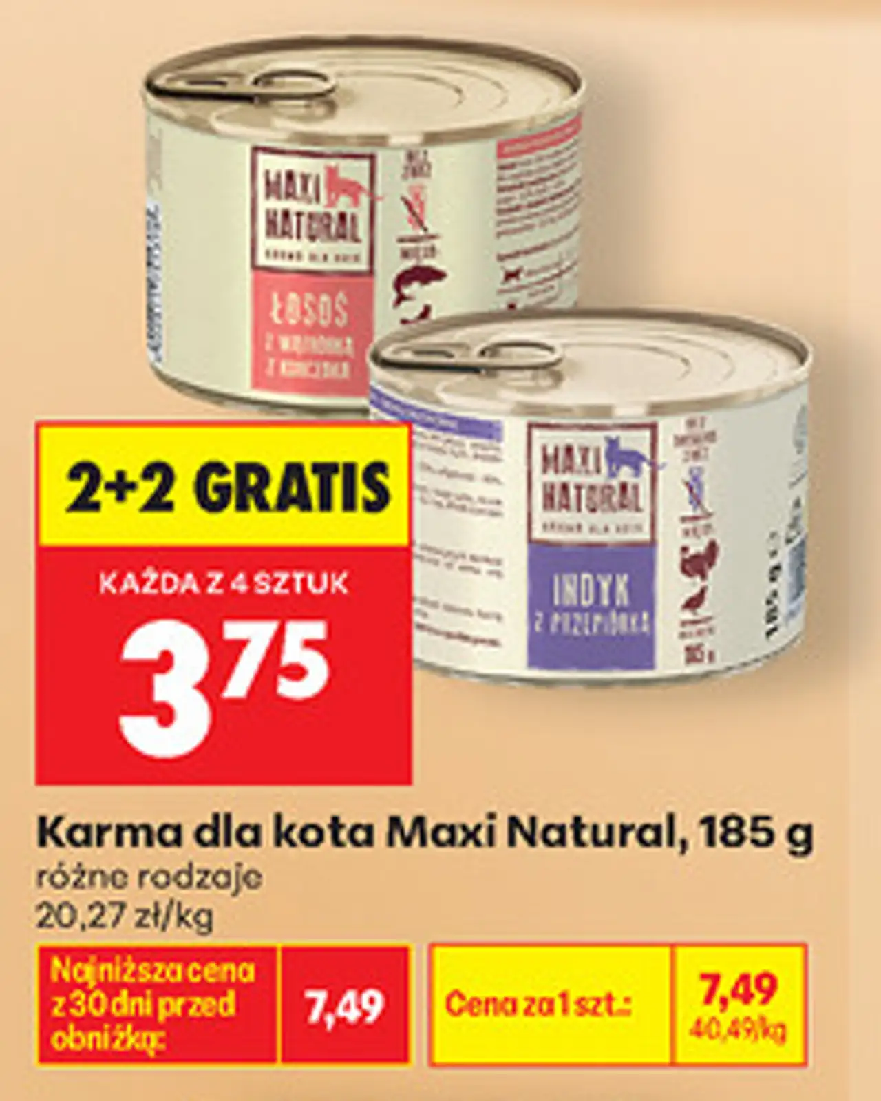 Karma dla kota Maxi Natural, 185 g
