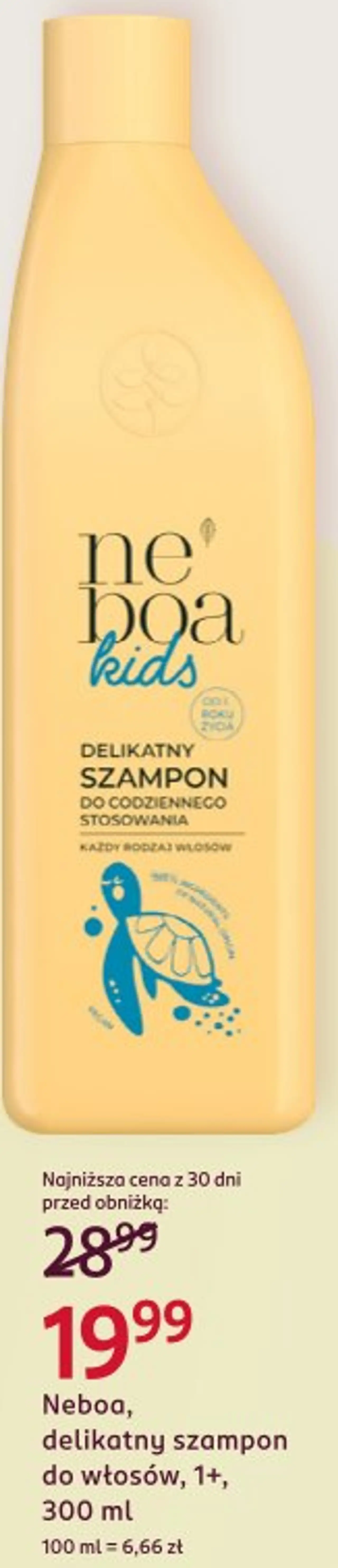 Neboa, delikatny szampon do włosów, 1+, 300 ml