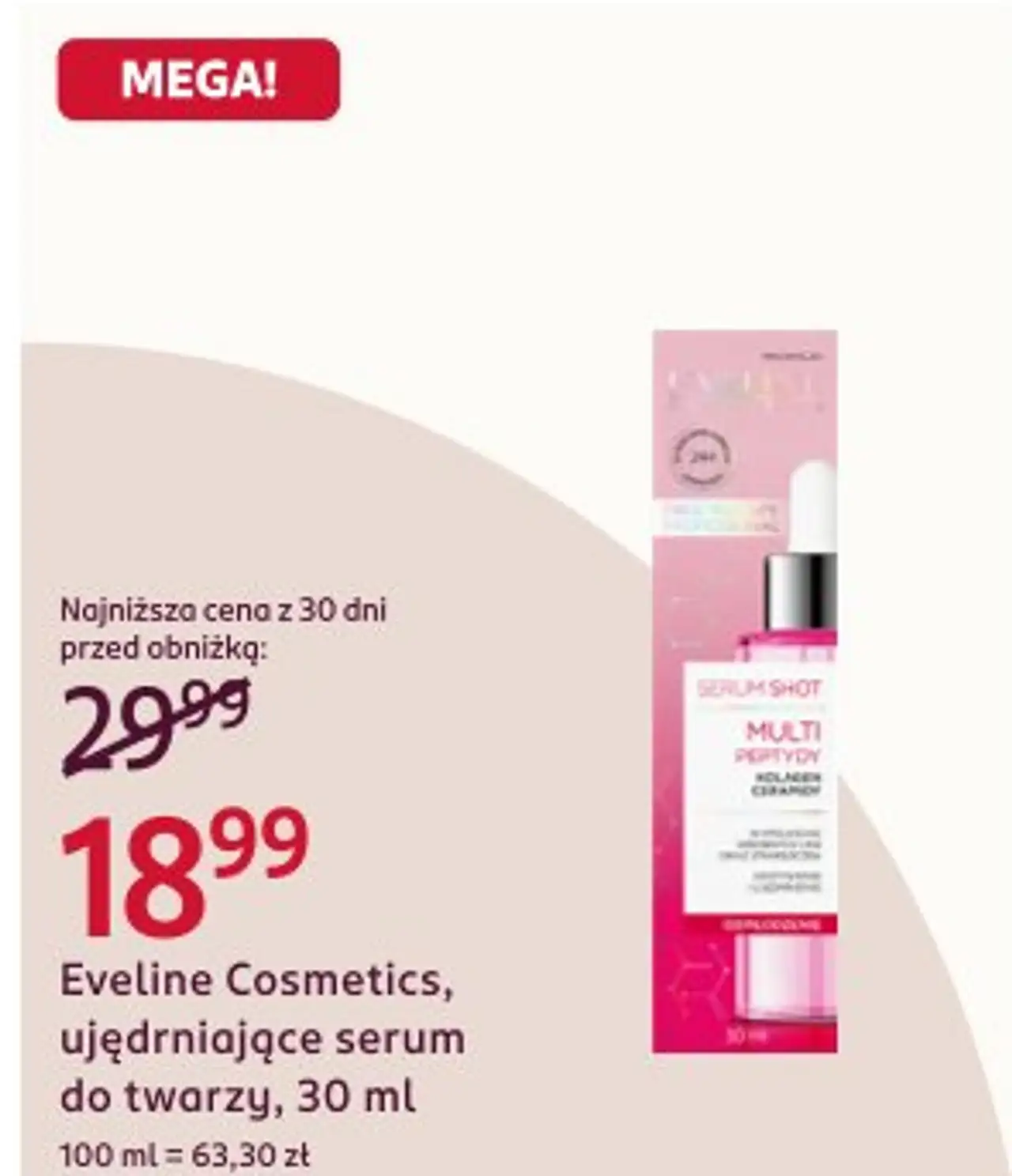 Eveline Cosmetics, ujędrniające serum do twarzy, 30 ml