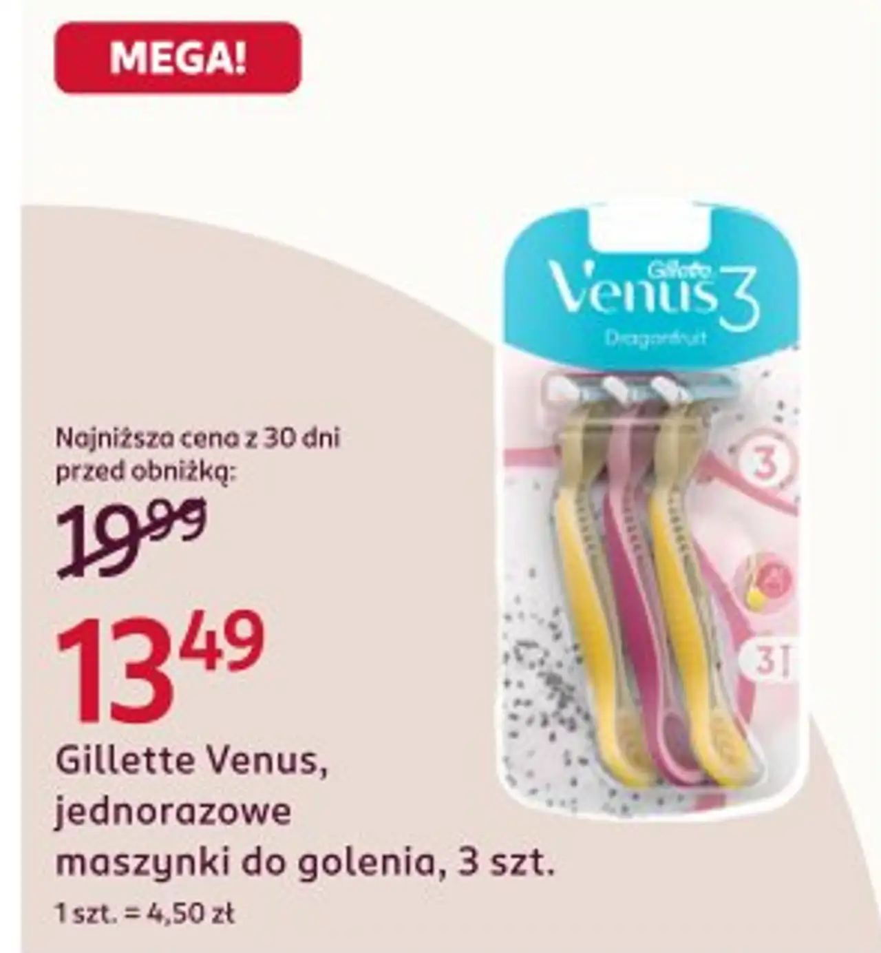 Gillette Venus, jednorazowe maszynki do golenia, 3 szt.