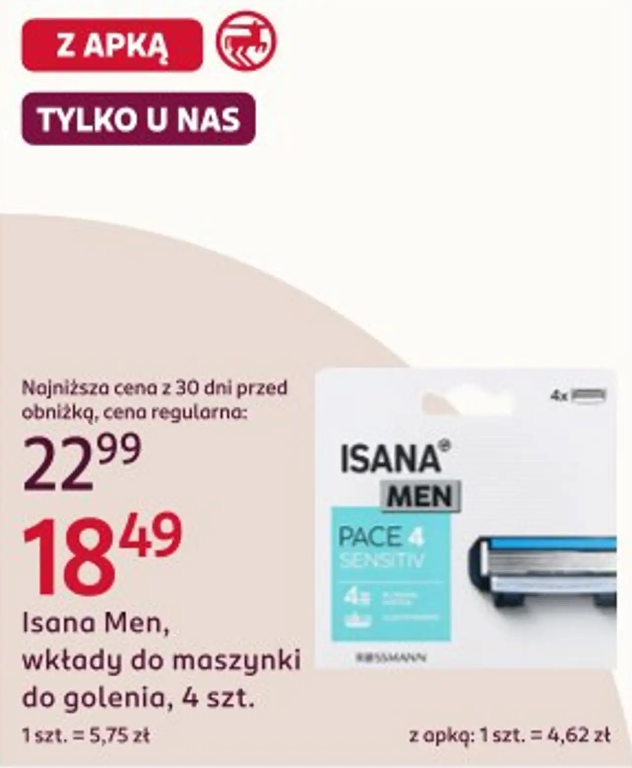 Isana Men, wkłady do maszynki do golenia, 4 szt.